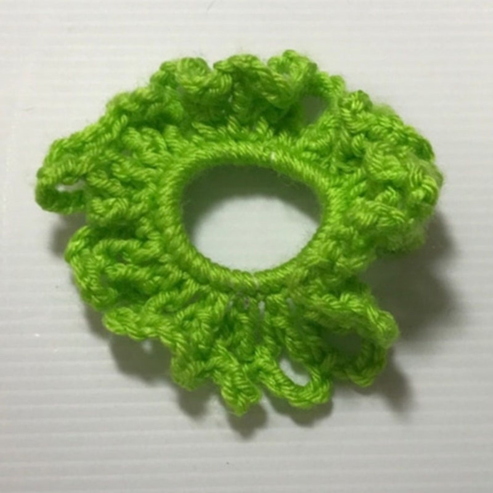 Handmade NWT Lime Green Handmade Crocheted Hair Scrunchie Size ONE SIZE - 1 Thumbnail