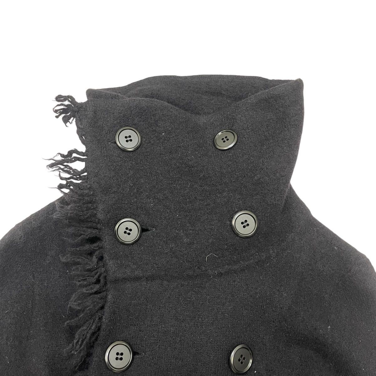 gomme 🔥Unique Design Gomme Black Wool High Collar Frindged Jacket Size M / US 6-8 / IT 42-44 - 5 Thumbnail