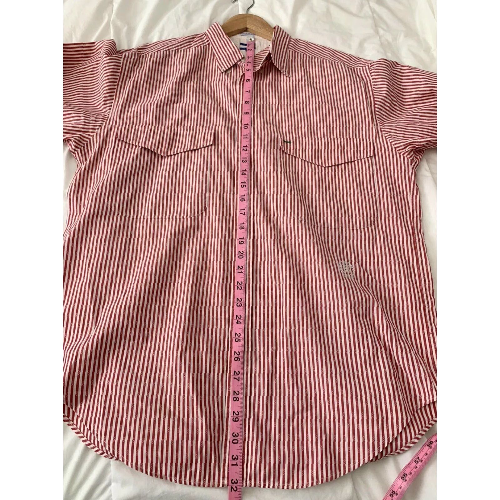 Tommy Hilfiger VTG Tommy Hilfiger Long Sleeve Shirt Mens Large Red 90s Button-Front Striped Shirt Size US L / EU 52-54 / 3 - 6 Thumbnail