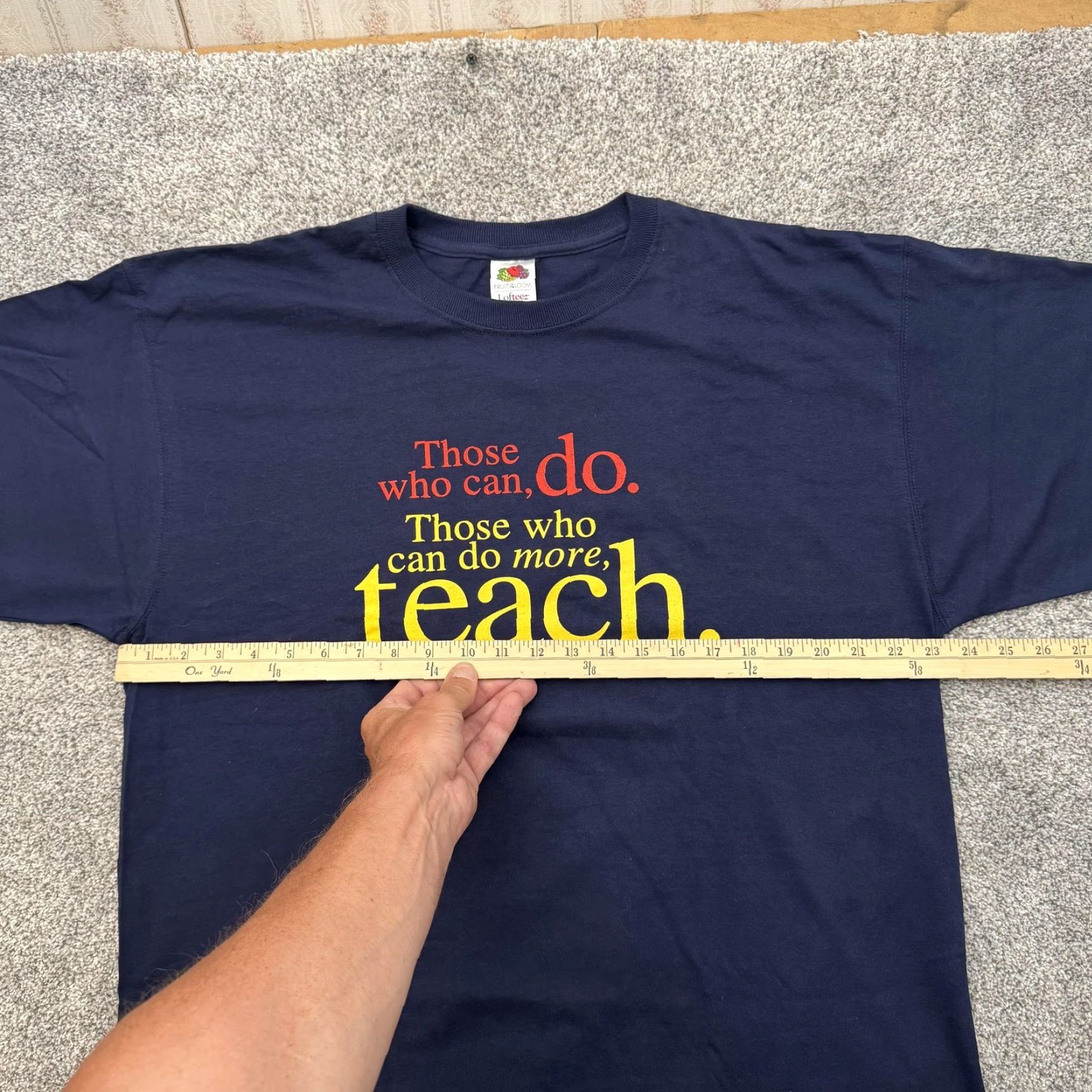 Fruit Of The Loom Fruit of the Loom Shirt Mens XL Navy Blue Teacher Tee Those Who Can Do More Size US XL / EU 56 / 4 - 3 Thumbnail