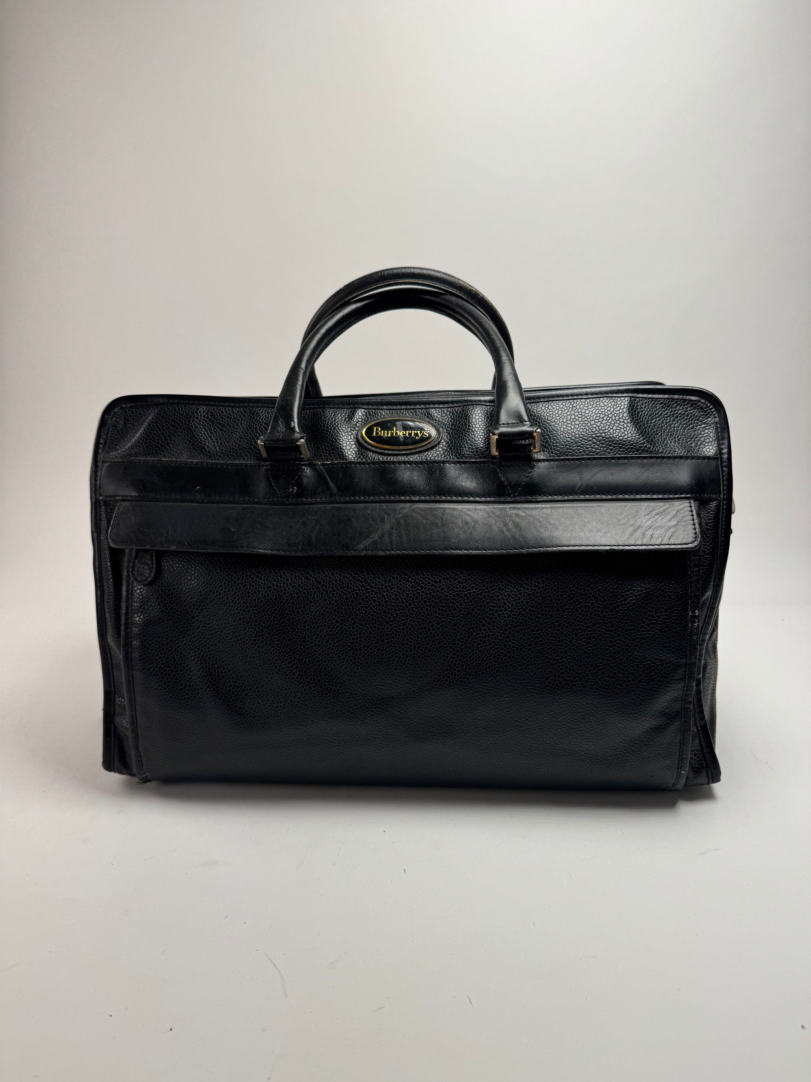 Burberry Vintage Leather Duffel Bag Black Size ONE SIZE - 1 Thumbnail