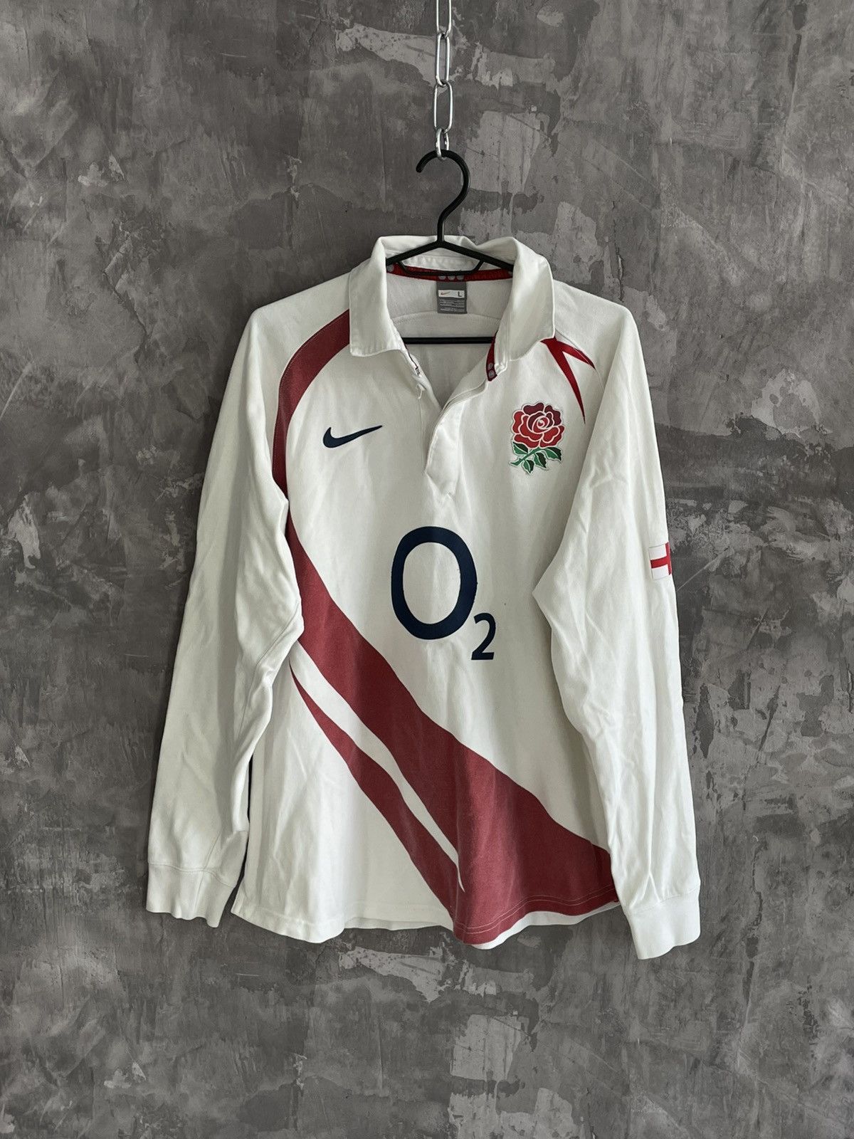 Nike × Vintage Vintage England Rugby Jersey Nike O2 Size US L / EU 52-54 / 3 - 1 Thumbnail