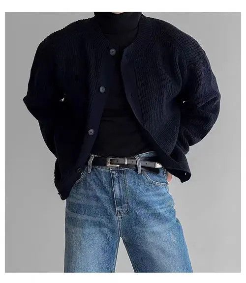 VIBE Vintage Blue L Buttoned Casual Sweater Knit Jacket Size US L / EU 52-54 / 3 - 2 Thumbnail