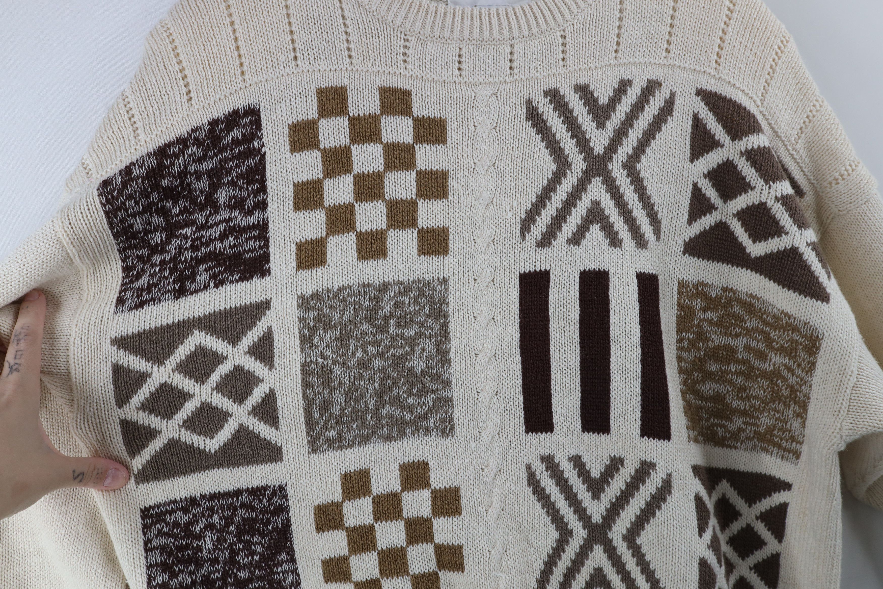 Vintage Deadstock Vintage 90s Coogi Style Patchwork Knit Sweater Size XL / US 12-14 / IT 48-50 - 5 Thumbnail