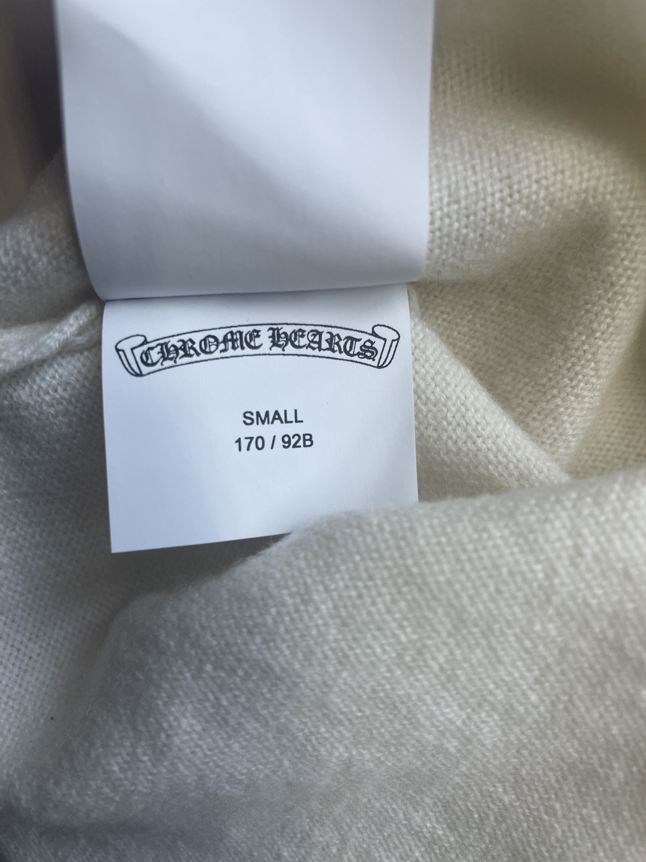 Chrome Hearts Chrome Hearts White Cashmere Rhinestone Cross Logo Sweater Size S / US 4 / IT 40 - 9 Thumbnail