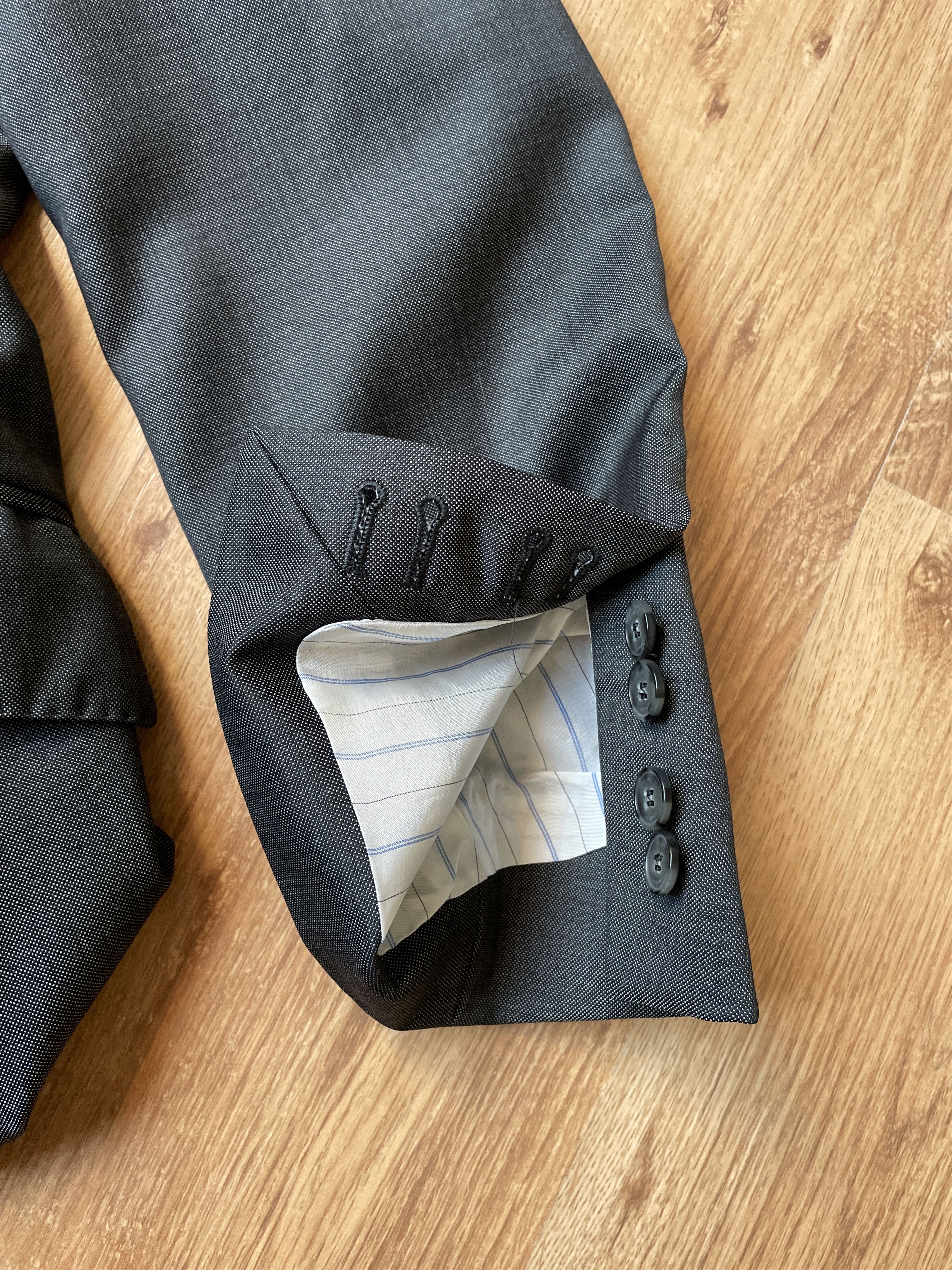 Hackett Hackett Pinhead Charcoal Gray Wool Suit Size EUR48R/UK/US38R Size 38R - 9 Thumbnail