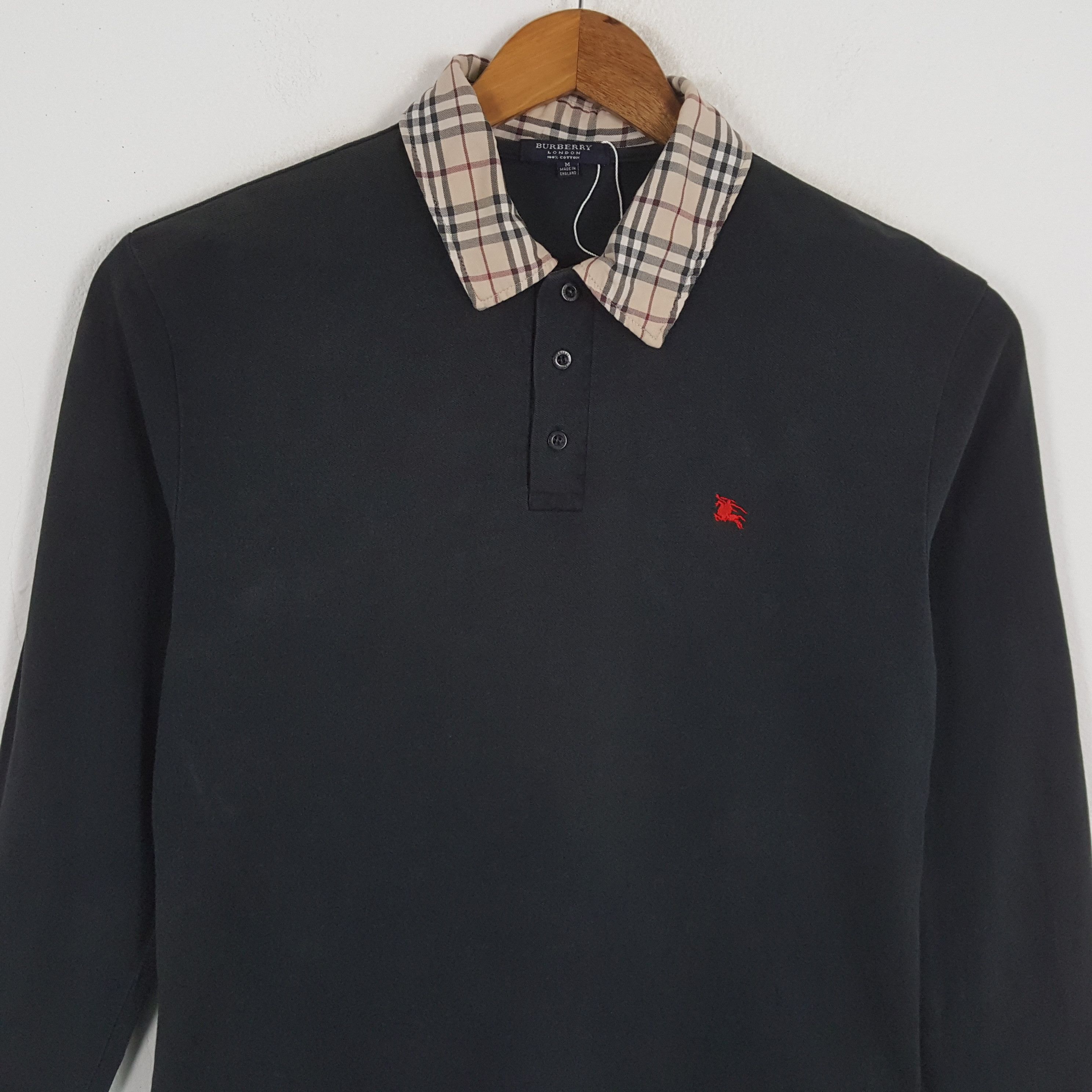 Burberry × Vintage Vintage BURBERRY LONDON Nova Check Collar Design Polos Size US M / EU 48-50 / 2 - 2 Thumbnail