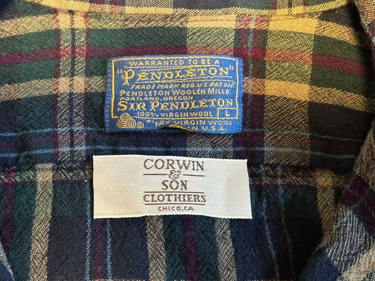 Pendleton Vintage Sir Pendleton Womens 100% Wool Plaid Button Up Shirt Size L / US 10 / IT 46 - 3 Thumbnail