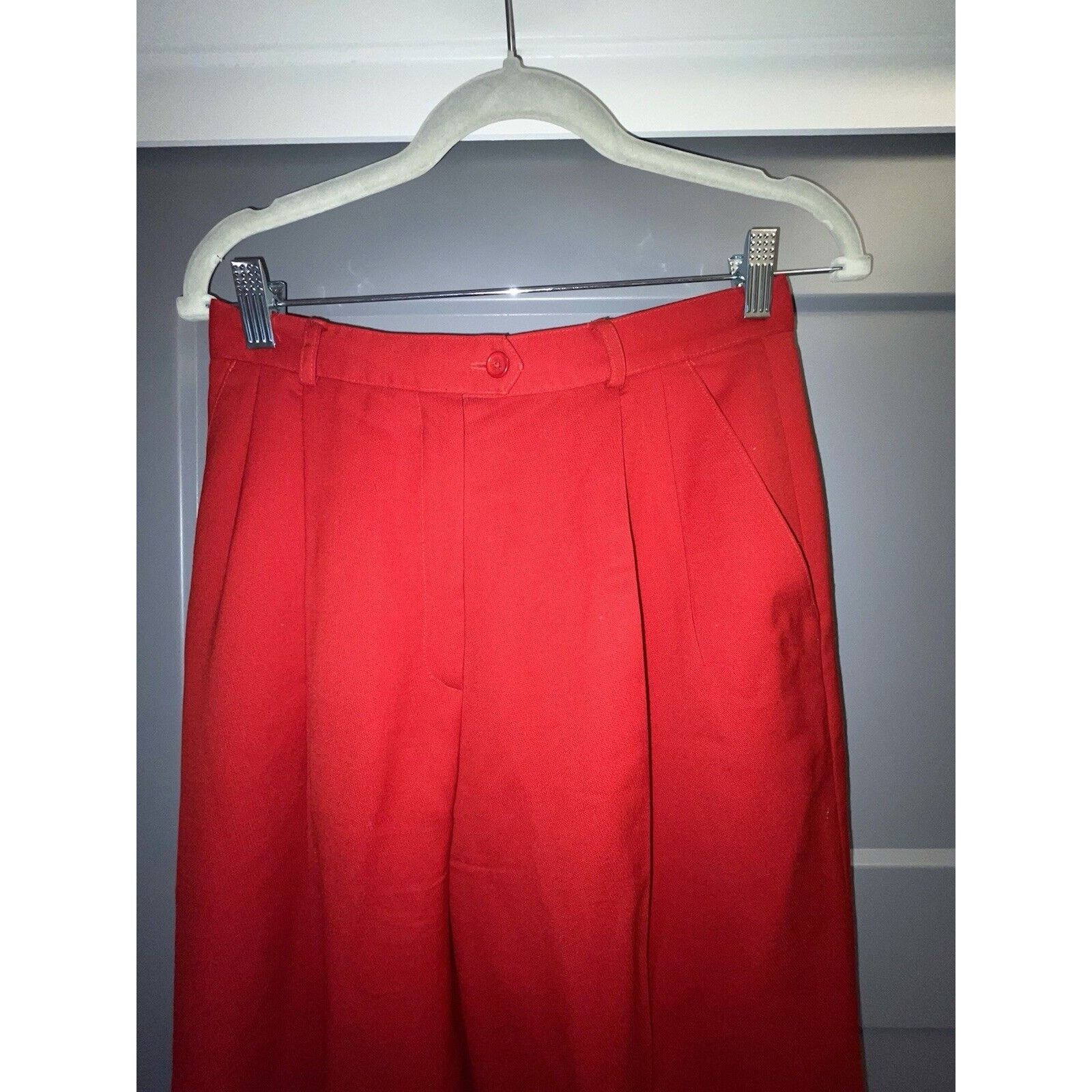 Lauren Ralph Lauren RALPH LAUREN Red Pleated Casual Cuffed Pure Wool Ankle Pant Size 30" / US 8 / IT 44 - 2 Thumbnail