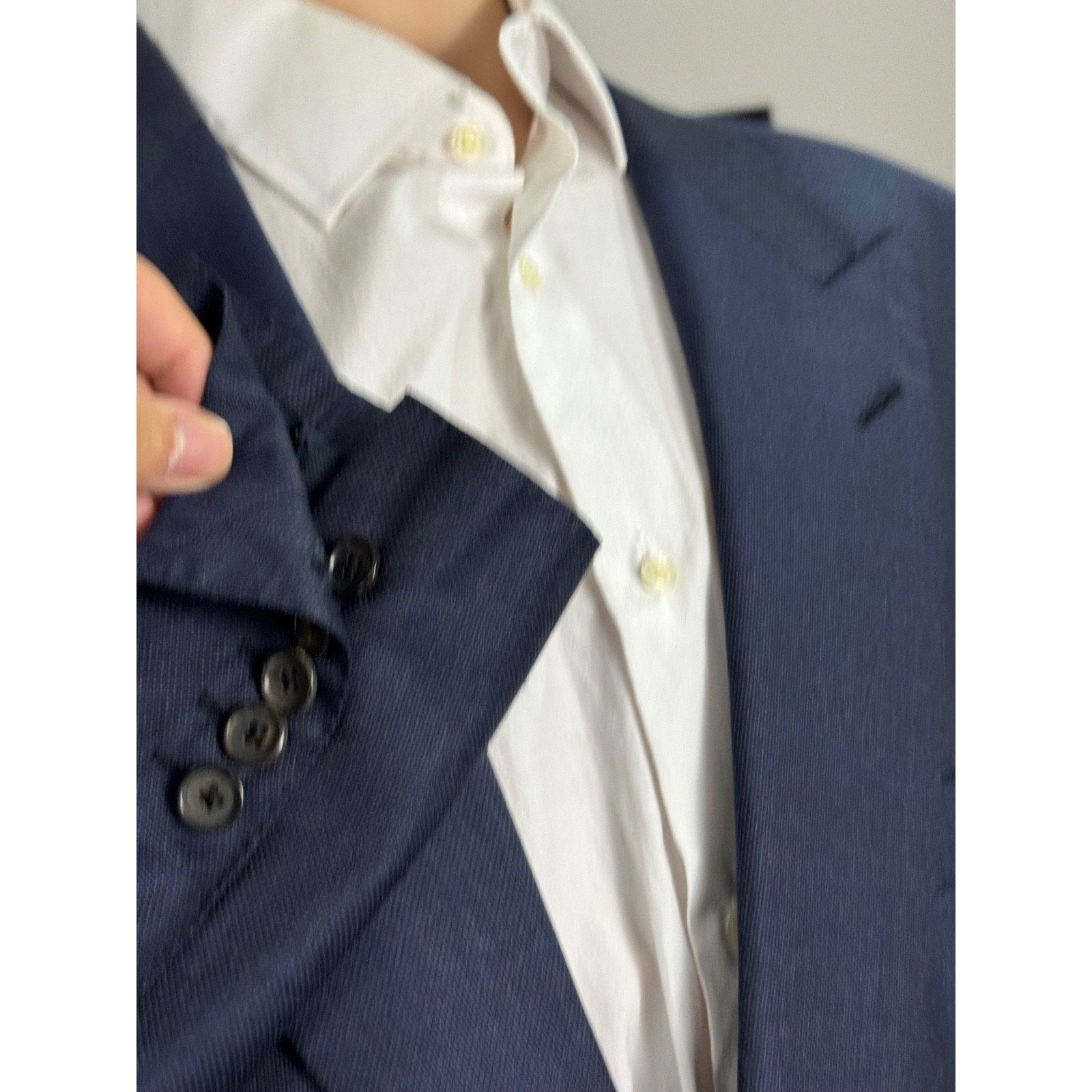 Tom Ford Tom Ford Navy Blue Peak Lapel blazer suit jacket 58IT 48R Size 48R - 3 Thumbnail
