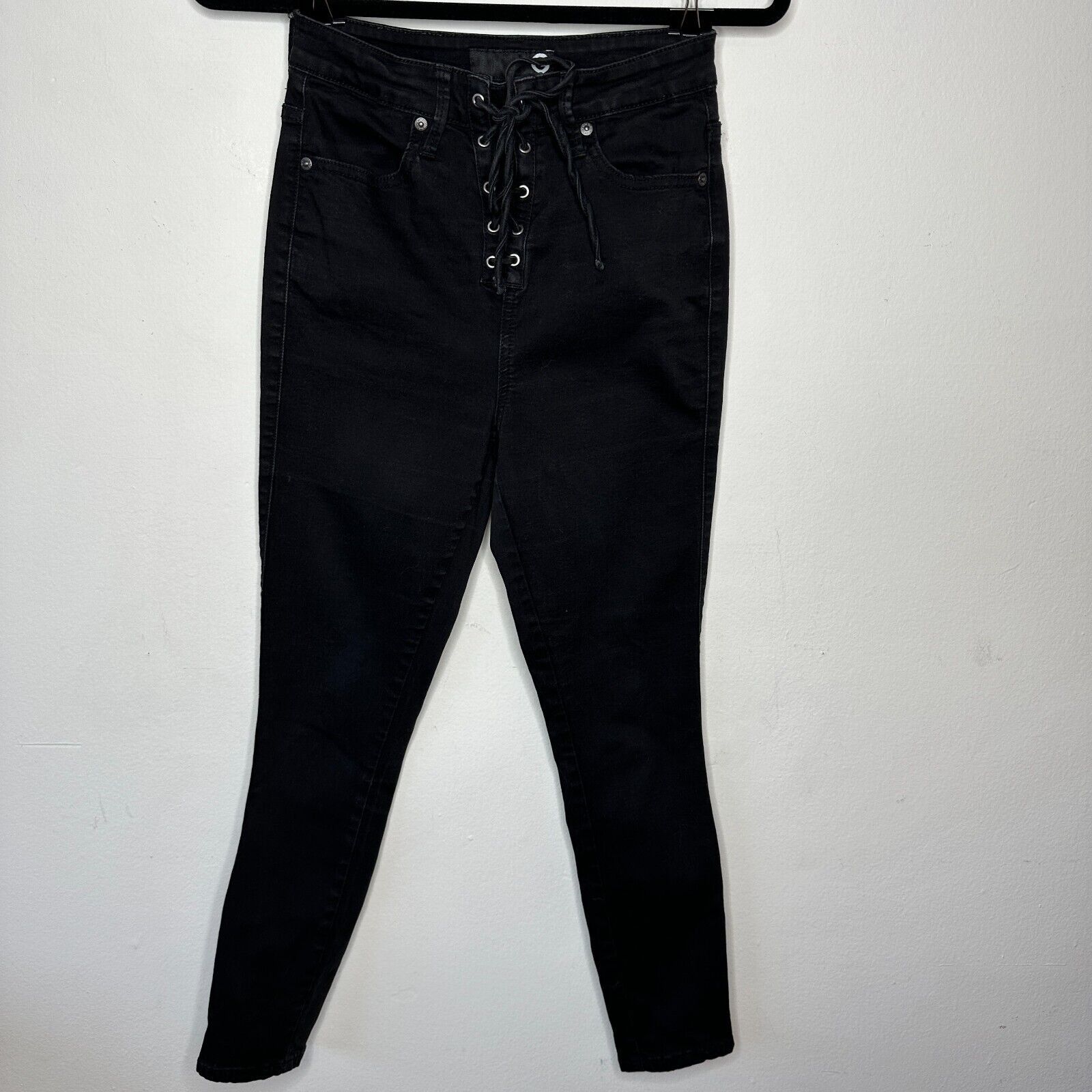 Other G By Guess Stone Black Lace-Up High Waist Skinny Jeans 28 Size 28" / US 6 / IT 42 - 4 Thumbnail