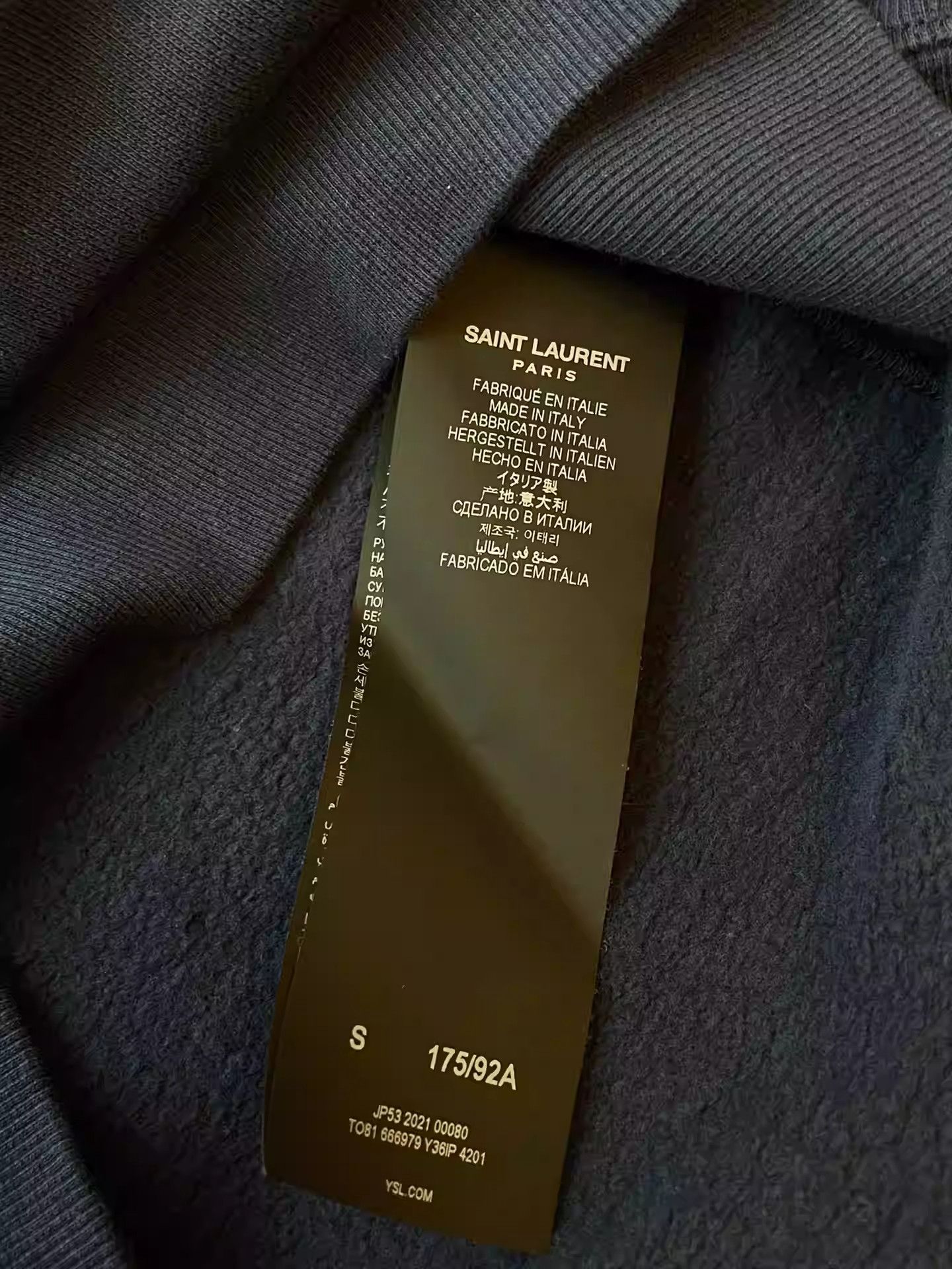 Saint Laurent Paris Saint Laurent Navy Fleece Sweatshirt Size US S / EU 44-46 / 1 - 5 Thumbnail