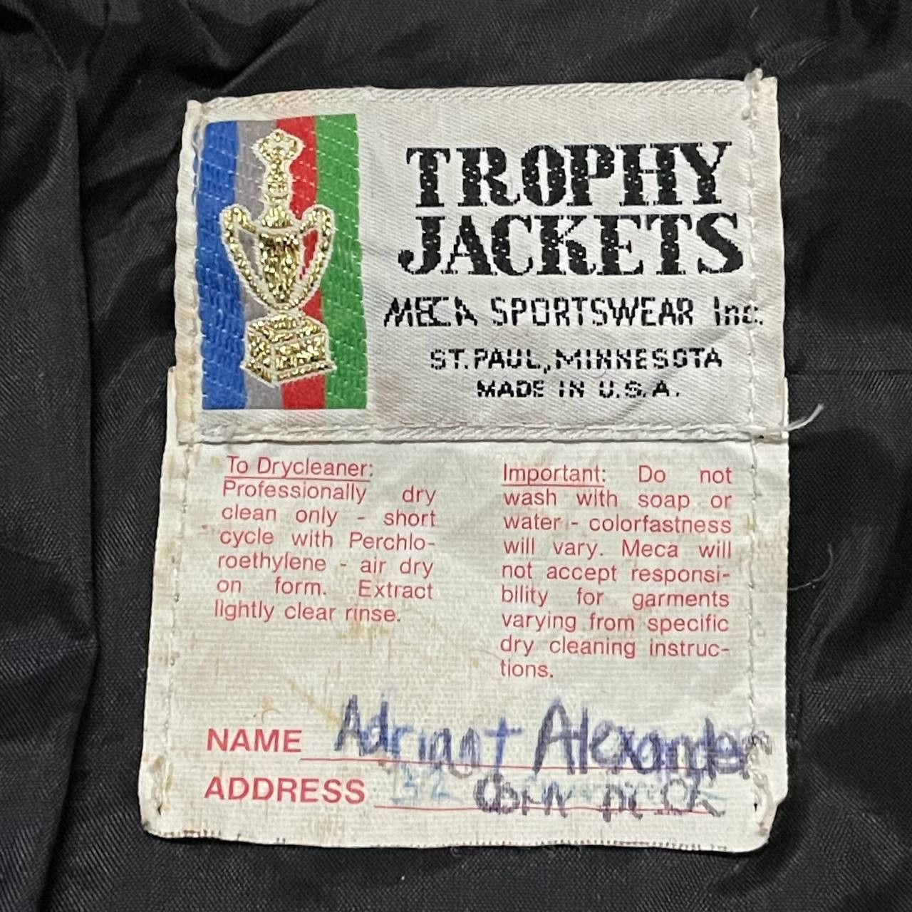 Trophy Clothing Vtg 70s 80s Trophy USA Letterman Red Wool Leather Academics Size US M / EU 48-50 / 2 - 7 Thumbnail