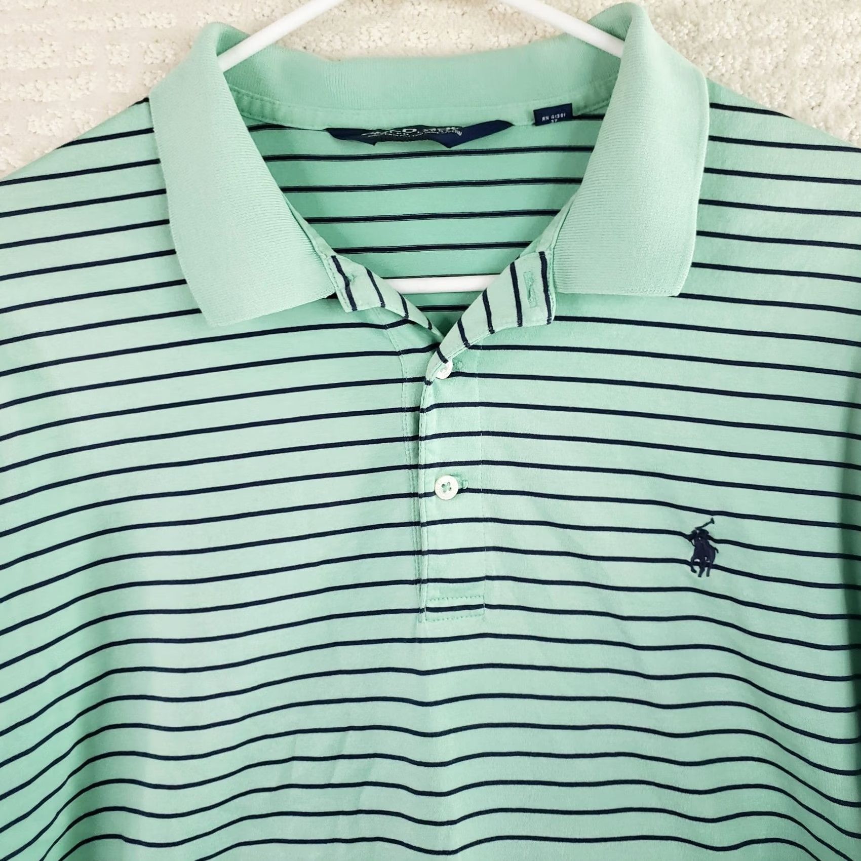 Polo Ralph Lauren Polo Ralph Lauren Green Striped XL Short Sleeve Cotton Golf Shirt St. Jude Men Size US XL / EU 56 / 4 - 3 Thumbnail