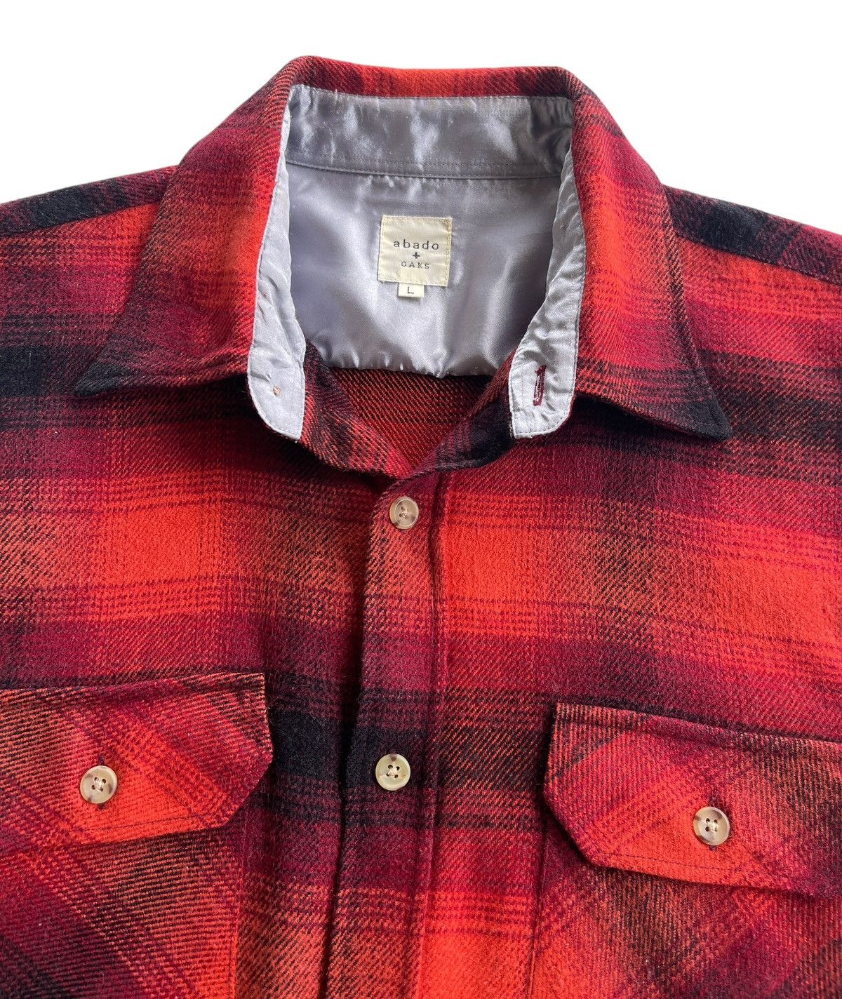Japanese Brand Abado X Oaks Wool Ombre Flannel Shirt Size US L / EU 52-54 / 3 - 4 Thumbnail