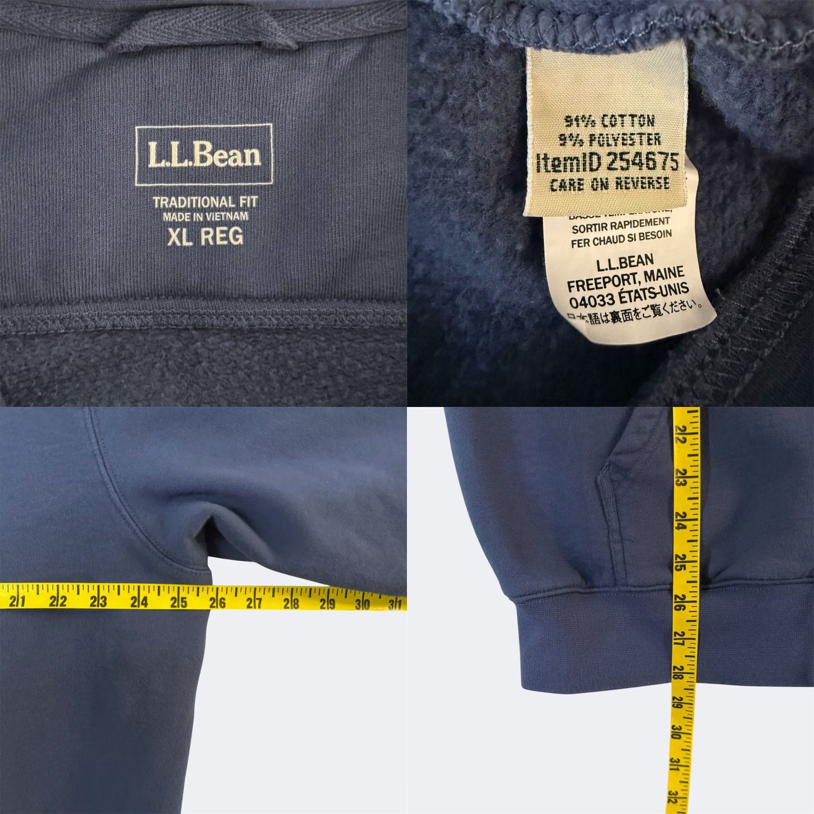 Vintage VINTAGE L.L. Bean Sweatshirt Blue Full Zip Mock-Neck Athletic Traditional-Fit Men XL Pockets Heavyweight Winter Fall Spring Outdoors Size US XL / EU 56 / 4 - 8 Thumbnail