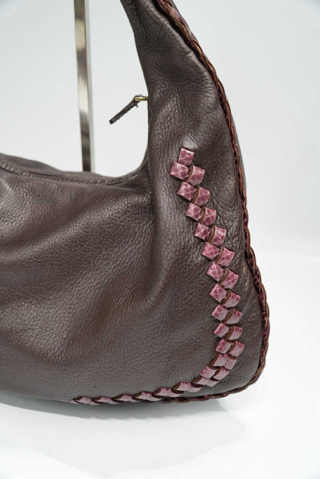 Bottega Veneta Bottega Veneta Brown Leather Hobo Bag Woven Design Size ONE SIZE - 3 Thumbnail