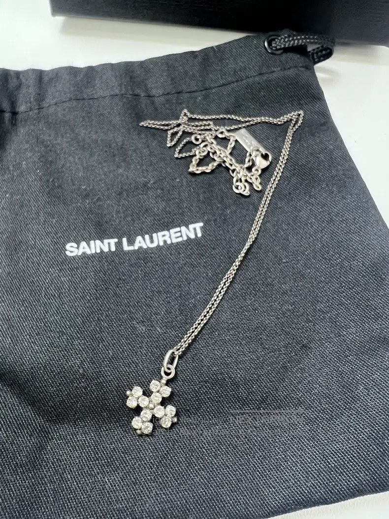 Saint Laurent Paris Saint Laurent Paris Crystal Cross Necklace Size ONE SIZE - 1 Thumbnail