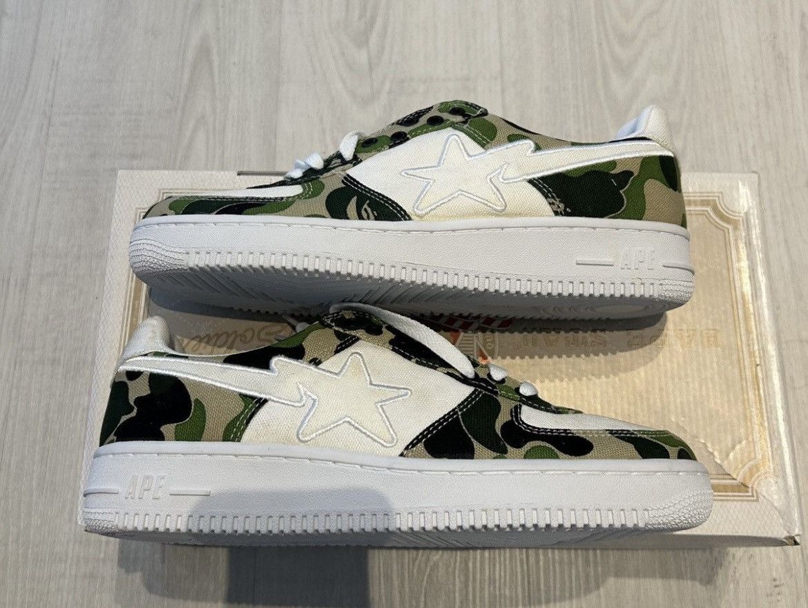 Bape RARE OG 2003 A BATHING APE GREEN ABC CAMO CANVAS BAPESTA Size US 9.5 / EU 42-43 - 8 Thumbnail