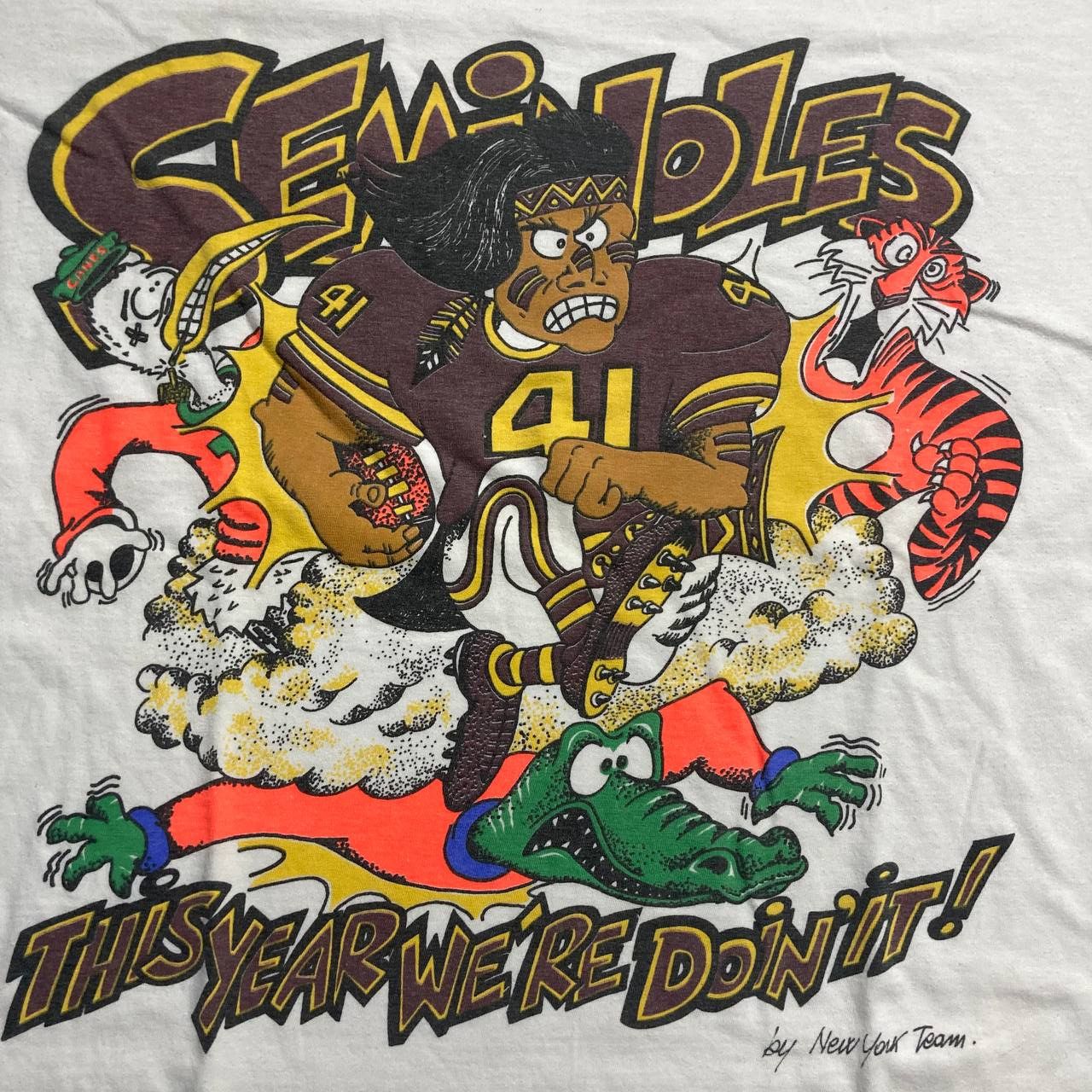 NFL Vintage New York Brooklyn Seminoles Football Tee Size US L / EU 52-54 / 3 - 2 Thumbnail