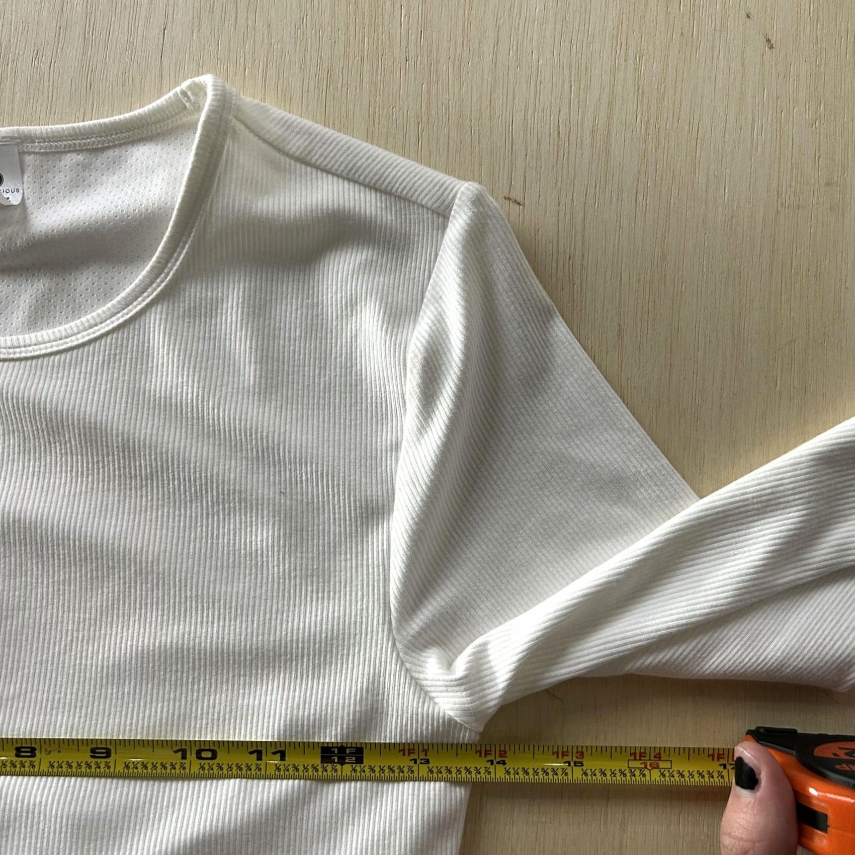 Vintage Yogalicious Heavenly Rib Shirt Womens Small White Kathleen Crop Long Sleeve Top Size S / US 4 / IT 40 - 3 Thumbnail