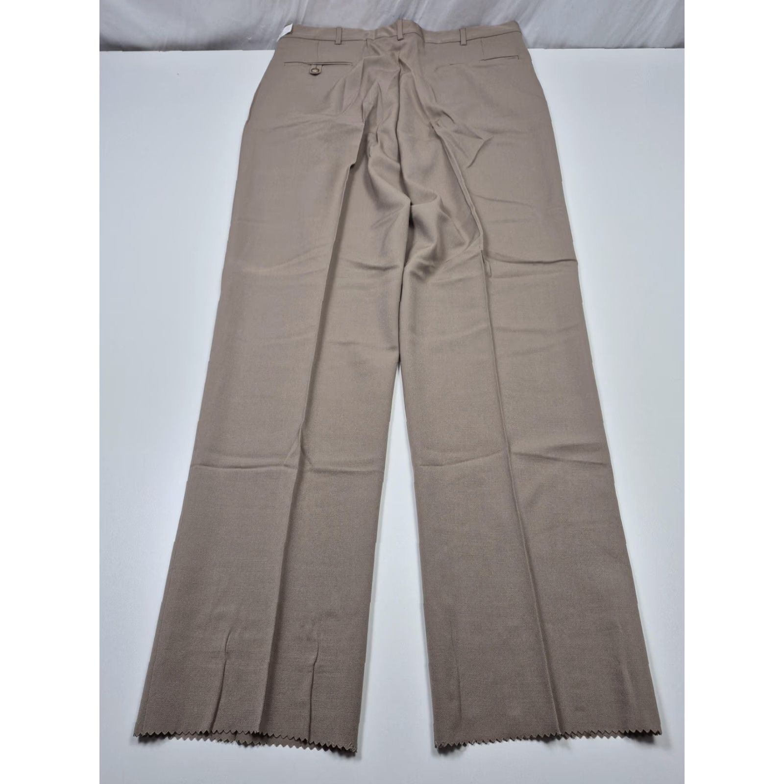 Vintage John Alexander Dress Pants Mens 38x37 Beige Wool Pleated Classic Fit Unhemmed Size US 38 / EU 54 - 6 Thumbnail