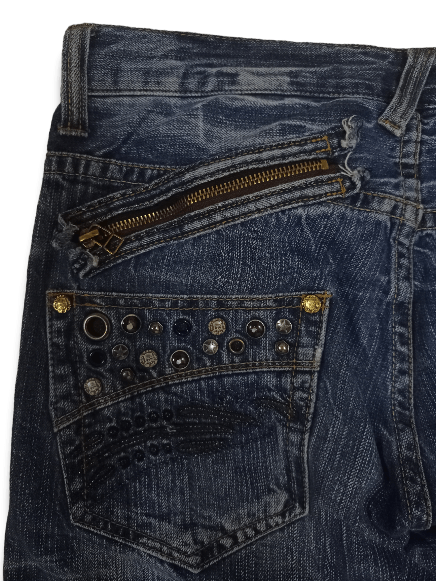 Japanese Brand Vintage Japanese Brand Blue Wash Studded Jeans Size US 31 - 8 Thumbnail