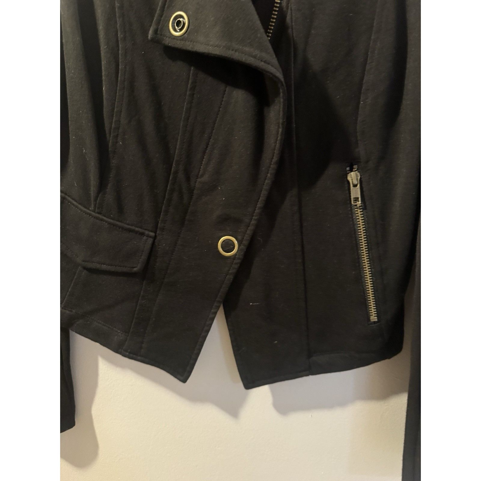 Other CAbi Black Point Asymmetrical Zip Snap Flap Moto Jacket Size Size S / US 4 / IT 40 - 3 Thumbnail