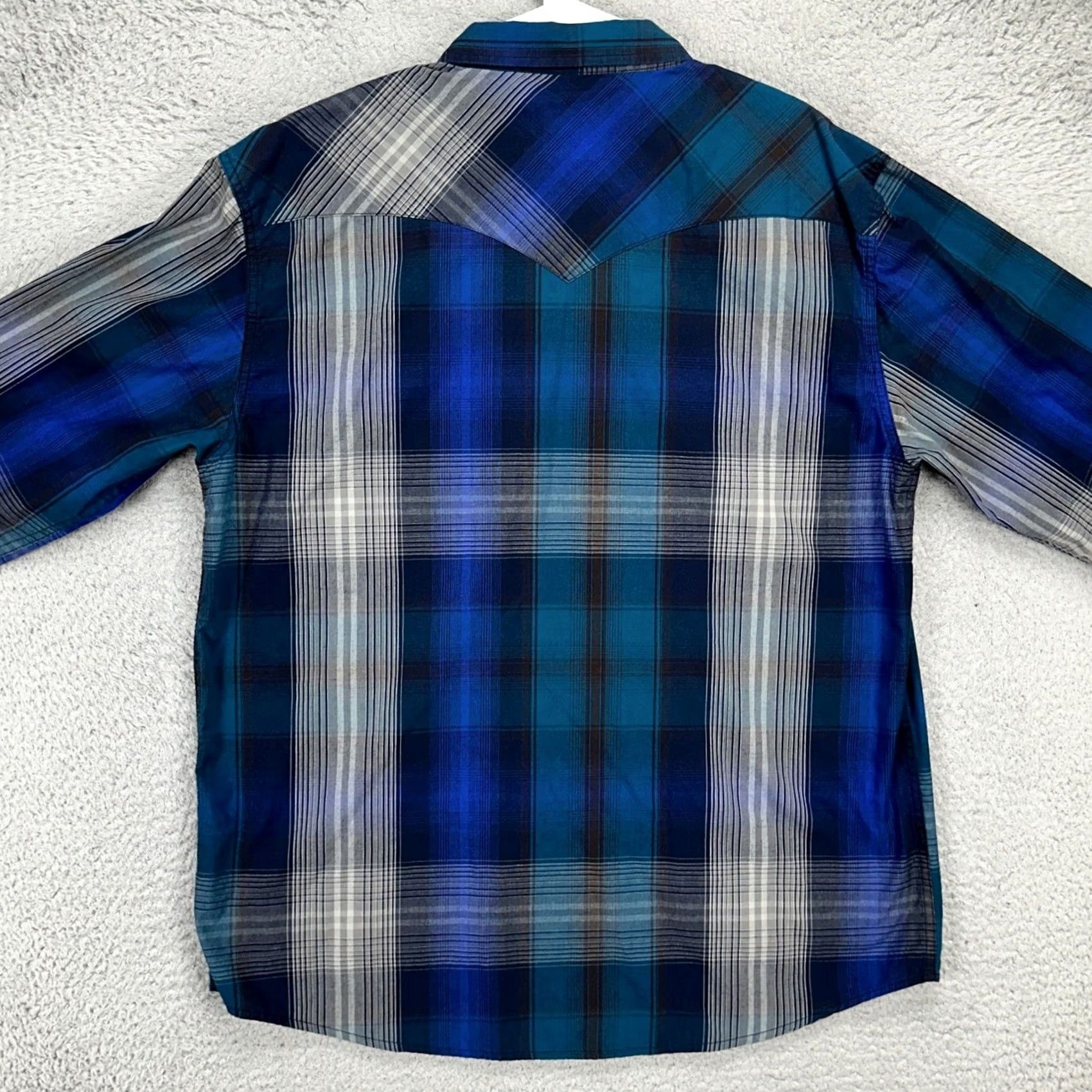 Levi's Levi's Mens 2XL Blue Gray Plaid Button Up Shirt Western Pearl Snap Flap Pocket Size US XXL / EU 58 / 5 - 3 Thumbnail