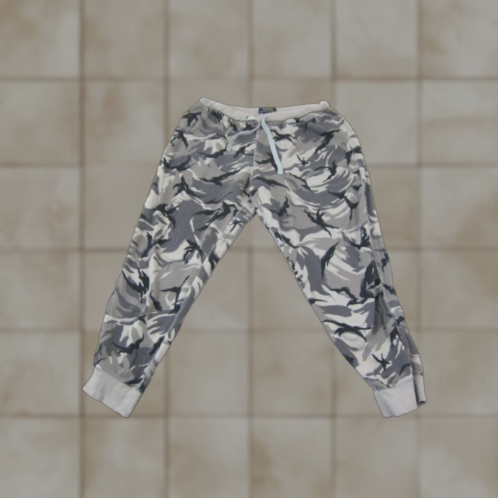 Polo Ralph Lauren Polo Ralph Lauren Pants Mens Large Gray Camo Waffle Knit Jogger Sweat Athletic Size US L / EU 52-54 / 3 - 1 Thumbnail