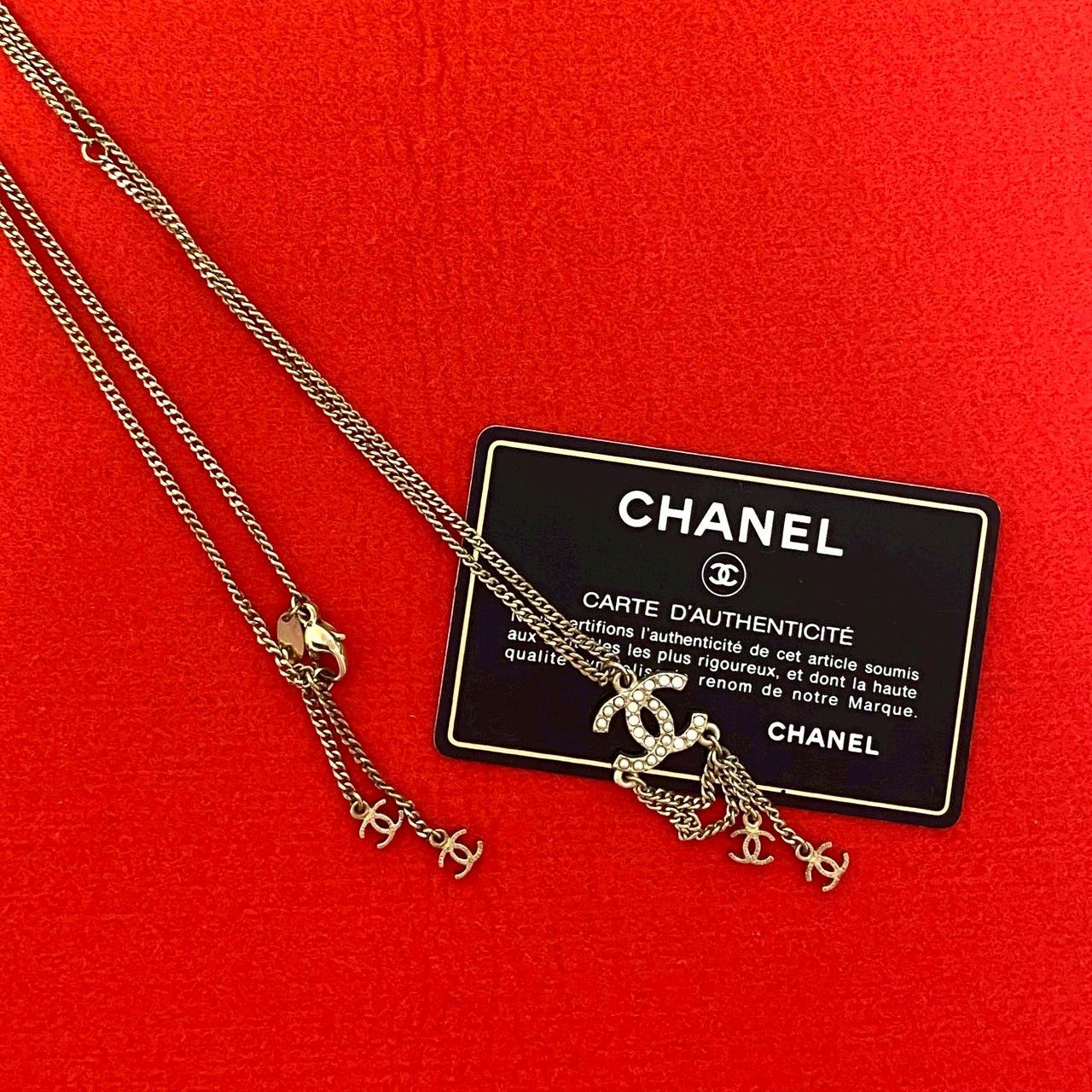 Chanel Chanel Chanel Coco Mark Faux Pearl Necklace Metal Necklace A12P DUTY FREE for USA Size ONE SIZE - 1 Thumbnail