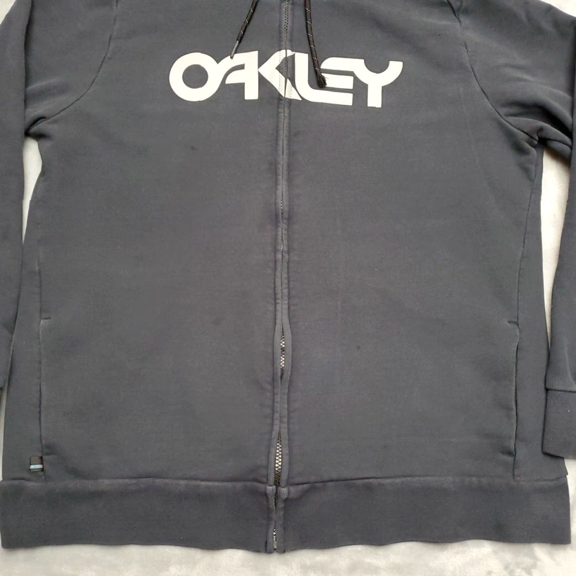 Oakley VINTAGE Oakley Hoodie Mens XL Black Spellout Logo Hooded Full Zip Sweatshirt Size US XL / EU 56 / 4 - 2 Thumbnail