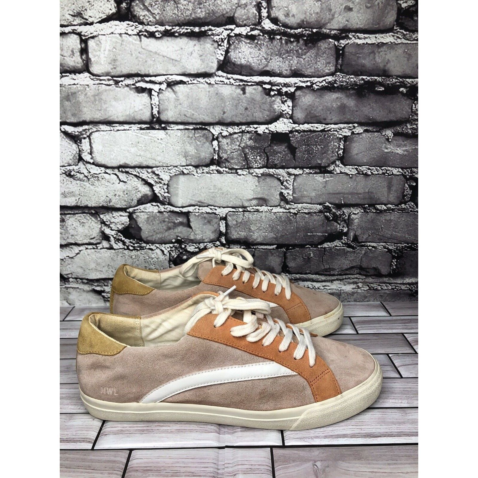 Madewell Madewell Sidewalk Suede Orange Leather Lace Low Top Sneakers Size US 10 / IT 40 - 18 Thumbnail