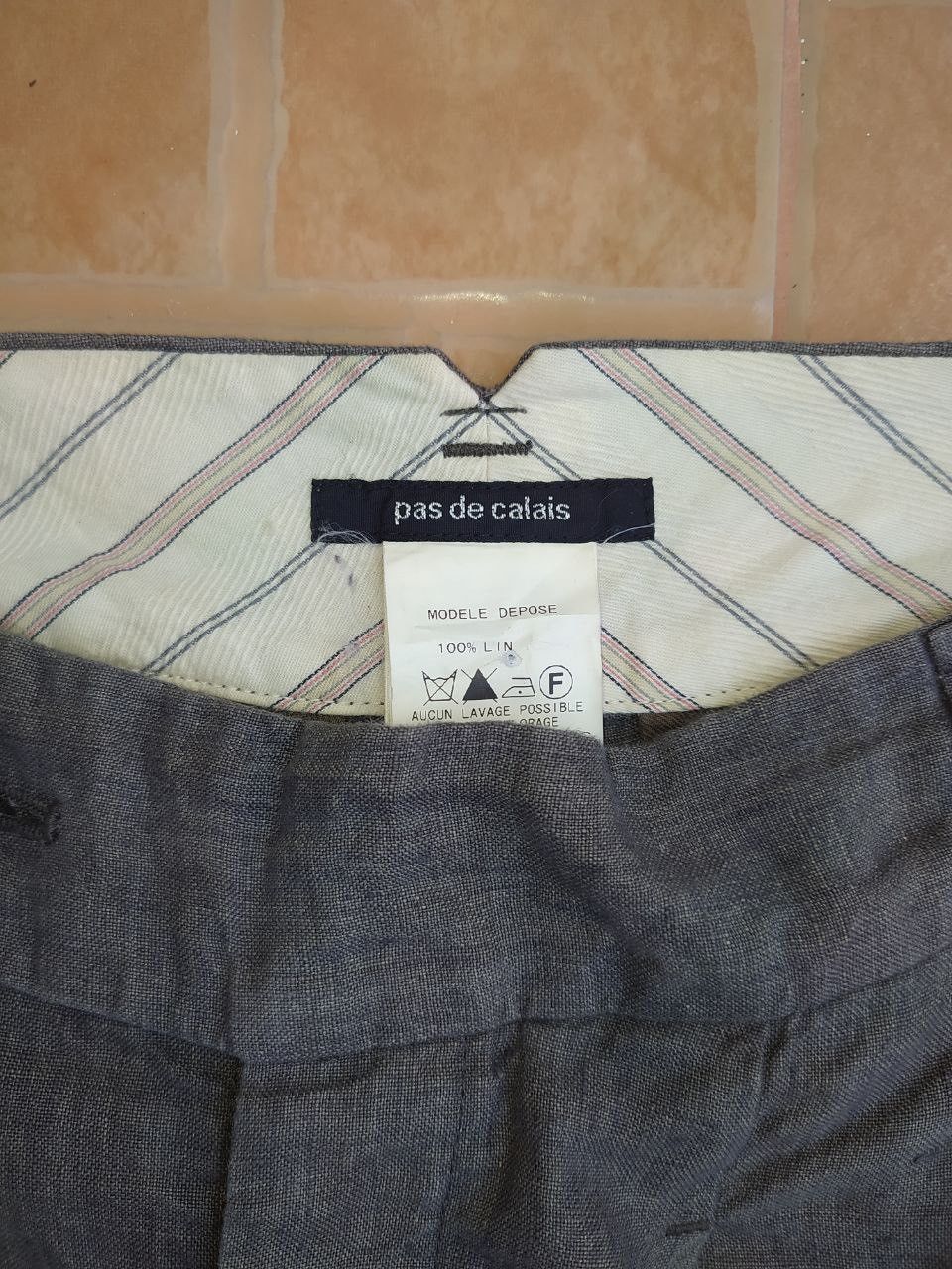 Pas de Calais PAS DE CALAIS 100% LINEN PANTS TROUSERS GRAY SIZE 38 Size 28" / US 6 / IT 42 - 2 Thumbnail