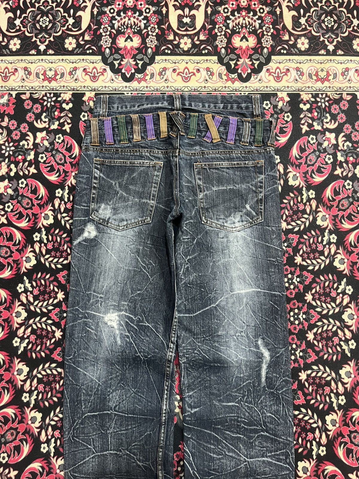 Hysteric Glamour Vintage Nylaus Double Waisted Distressed Clawmark Jeans Size US 29 - 5 Thumbnail