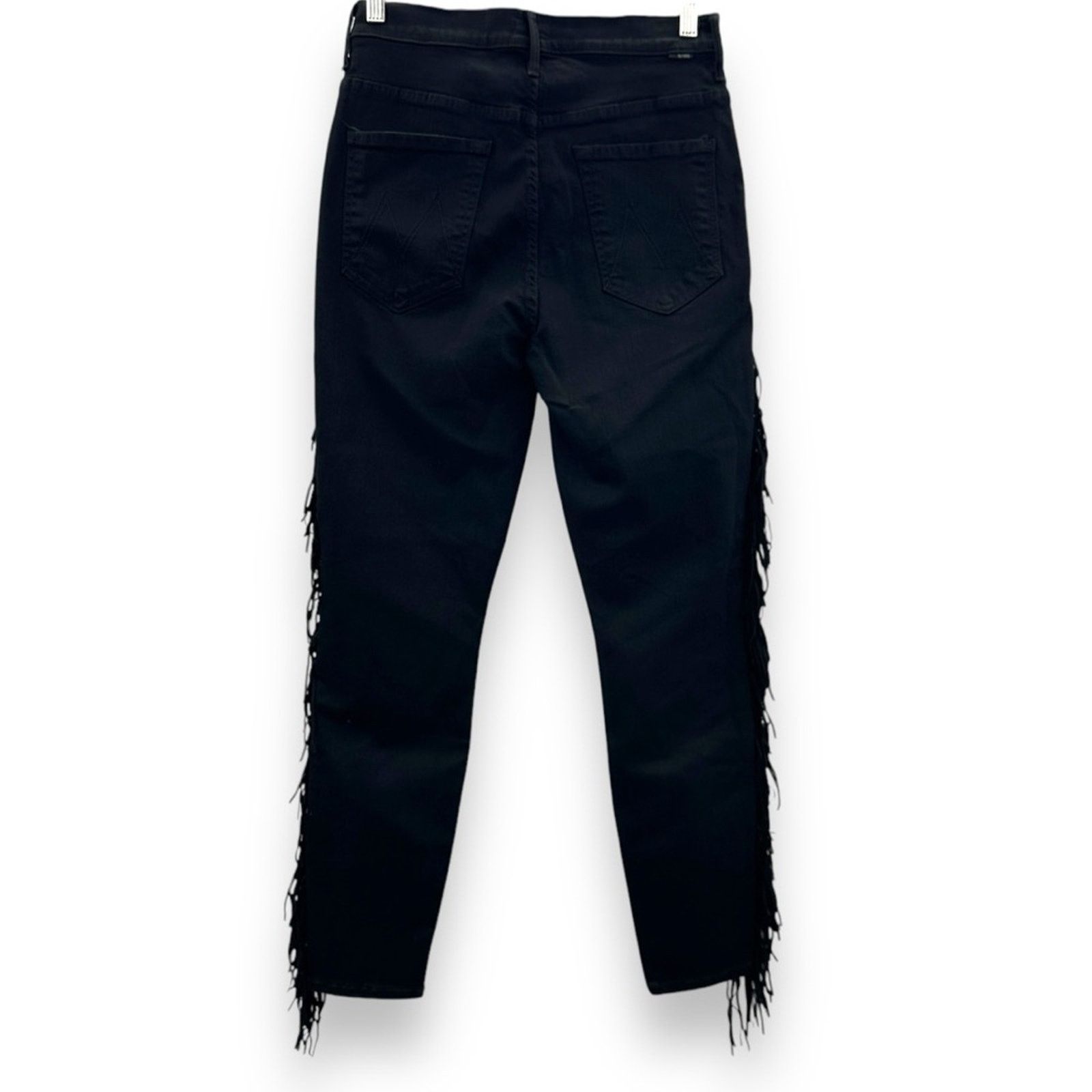 MOTHER Mother The Swooner Ankle The Whip Black Fringe Skinny Jeans Size 30" / US 8 / IT 44 - 5 Thumbnail