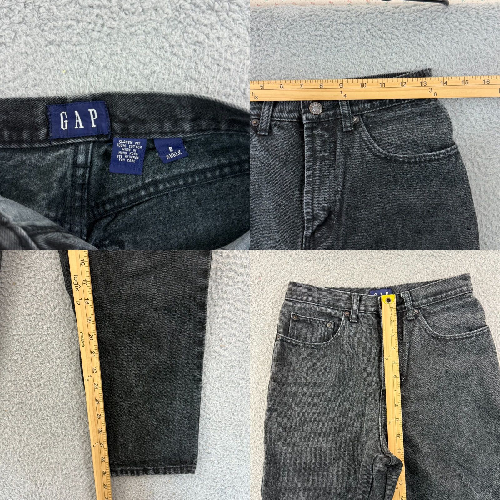 Gap VINTAGE Gap Jeans Womens Black Ankle Denim 26x29 Loose Skater 90s Outdoor Size 30" / US 8 / IT 44 - 8 Thumbnail