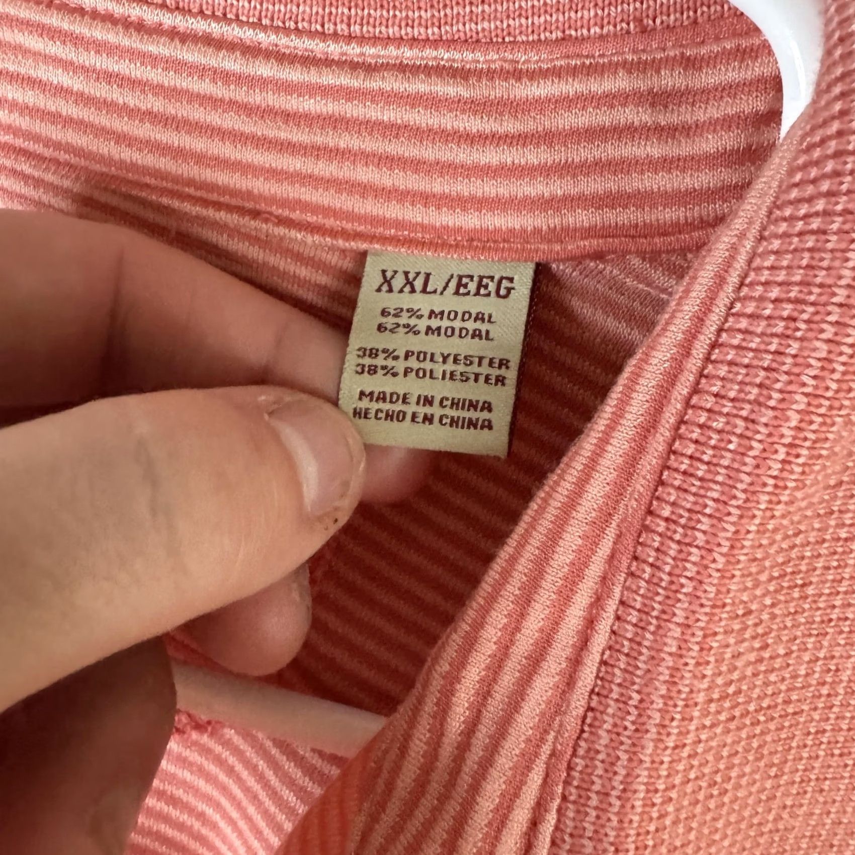 Vintage Jamaica Jaxx Polo Shirt Mens 2XL Pink Stripe Modal Blend Short Sleeve Casual Shirt Size US XXL / EU 58 / 5 - 7 Thumbnail