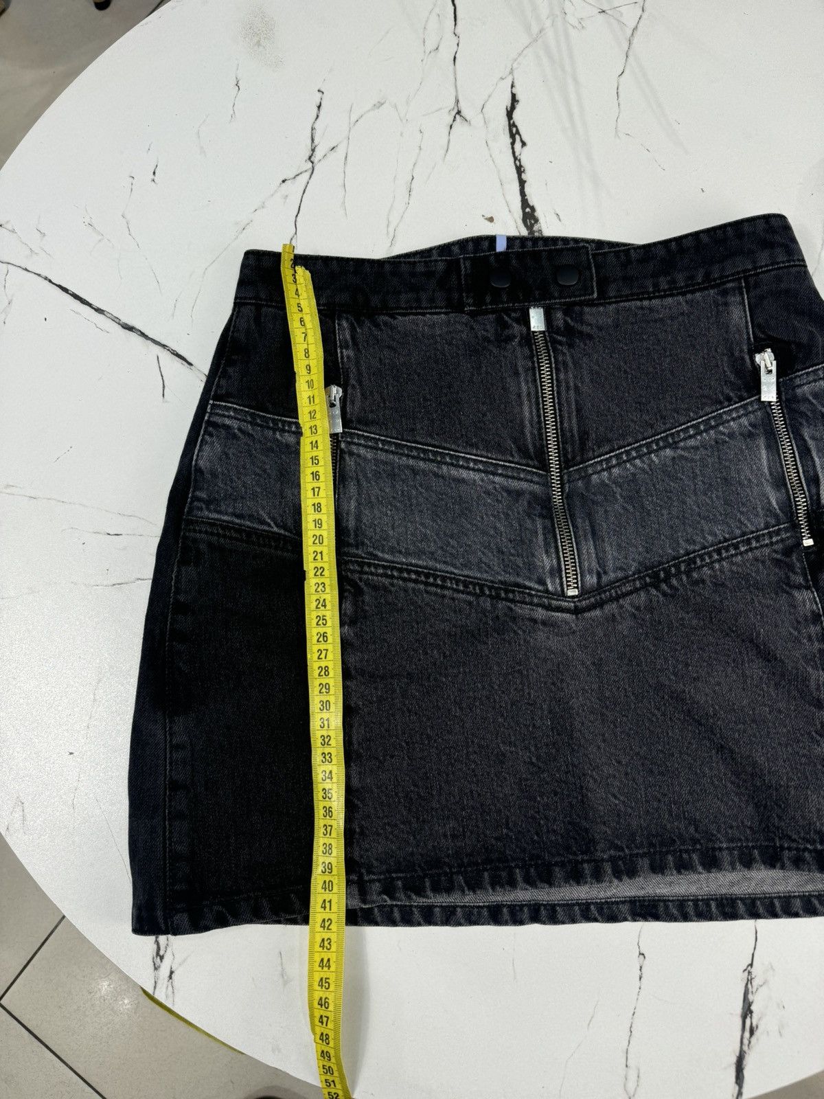 McQ Alexander McQueen MCQ BLACK DENIM MOTOR PANELED SKIRT Size 26" / US 2 / IT 38 - 13 Thumbnail