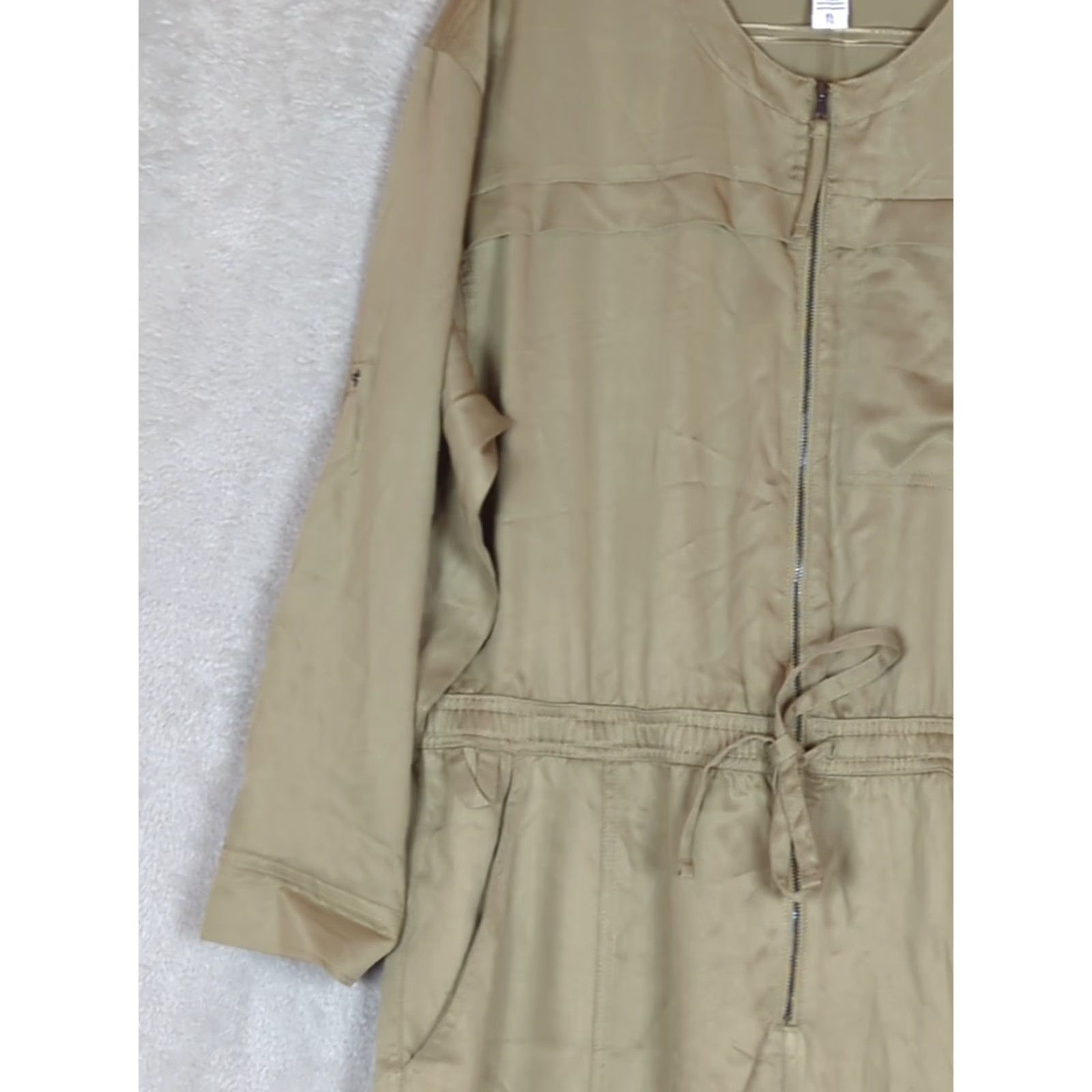 Athleta Athleta Jumpsuit Green XL Crew Neck Zip Pockets 100% TENCEL™ Lyocell Women Gorpcore Athleisure Travel Casual Solid Size 40" / US 18 - 4 Thumbnail