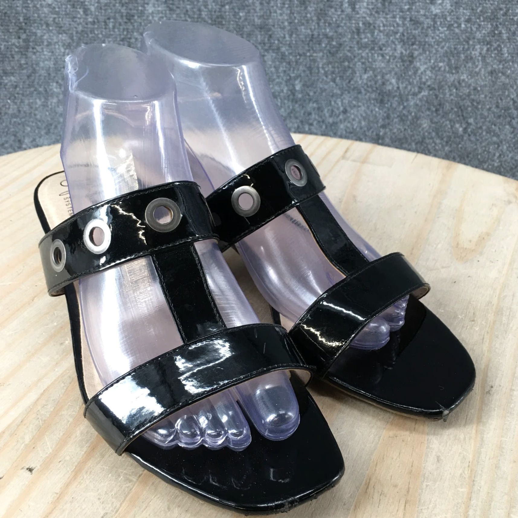 Vintage LifeStride Sandals Womens 8 M Marceline Strappy Block Heels Black Patent Leather Sandals Women Black Patent Leather Size US 8 / IT 38 - 3 Thumbnail
