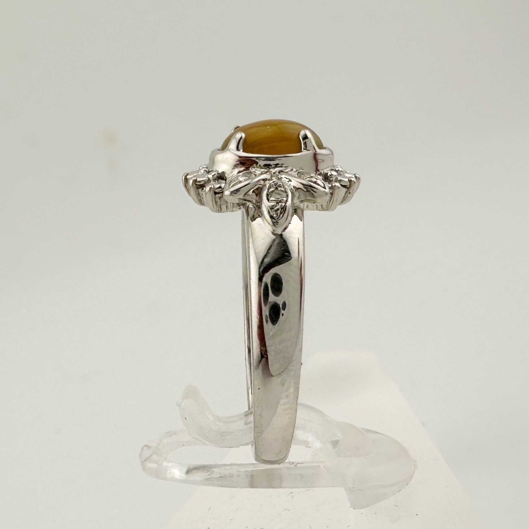 Other Natural Cabochon Australian Opal Ring with Small Diamond Si Size ONE SIZE - 6 Thumbnail