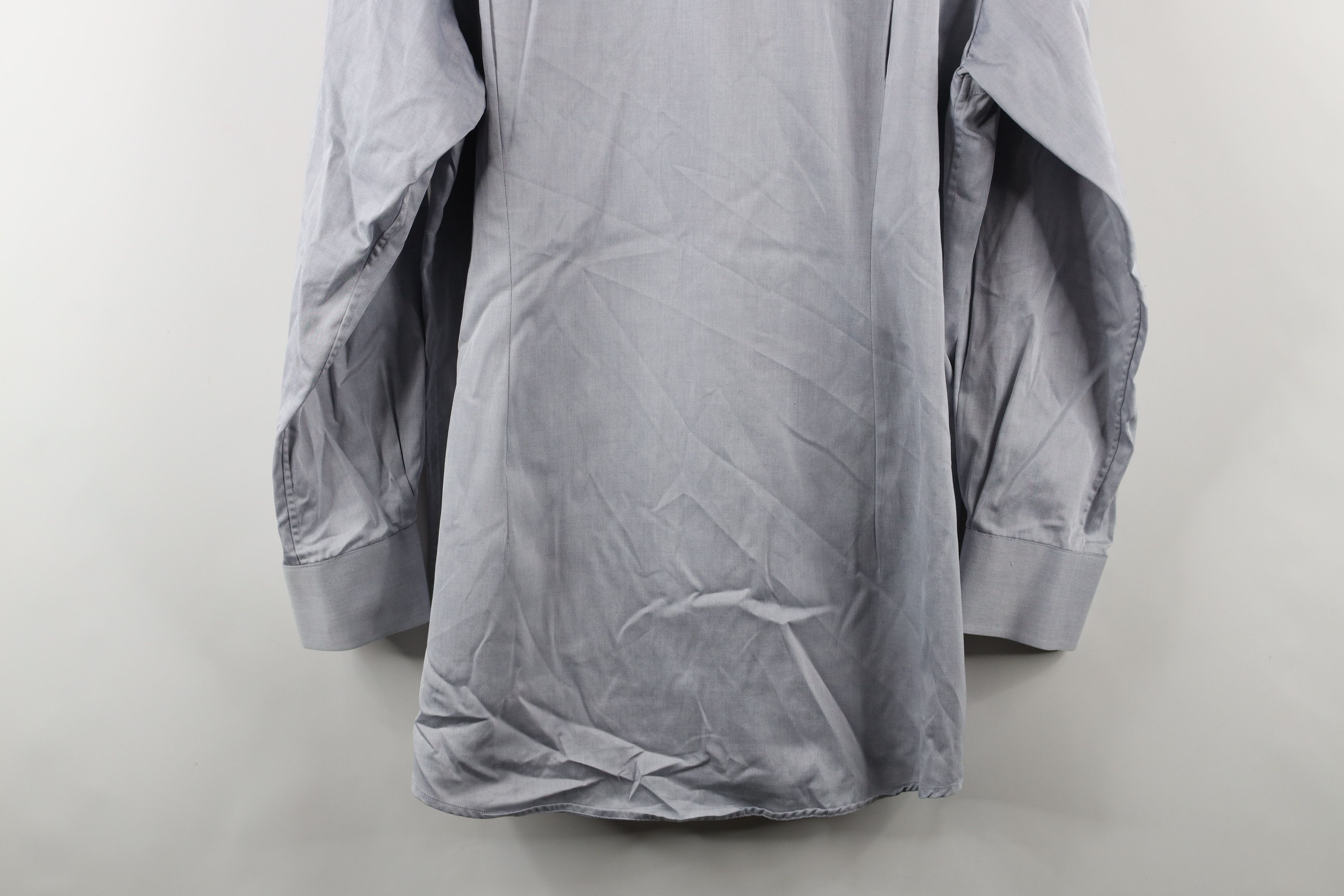 Eton × Vintage Eton Contemporary Chambray Collared Button Dress Shirt Gray Size US XL / EU 56 / 4 - 14 Thumbnail