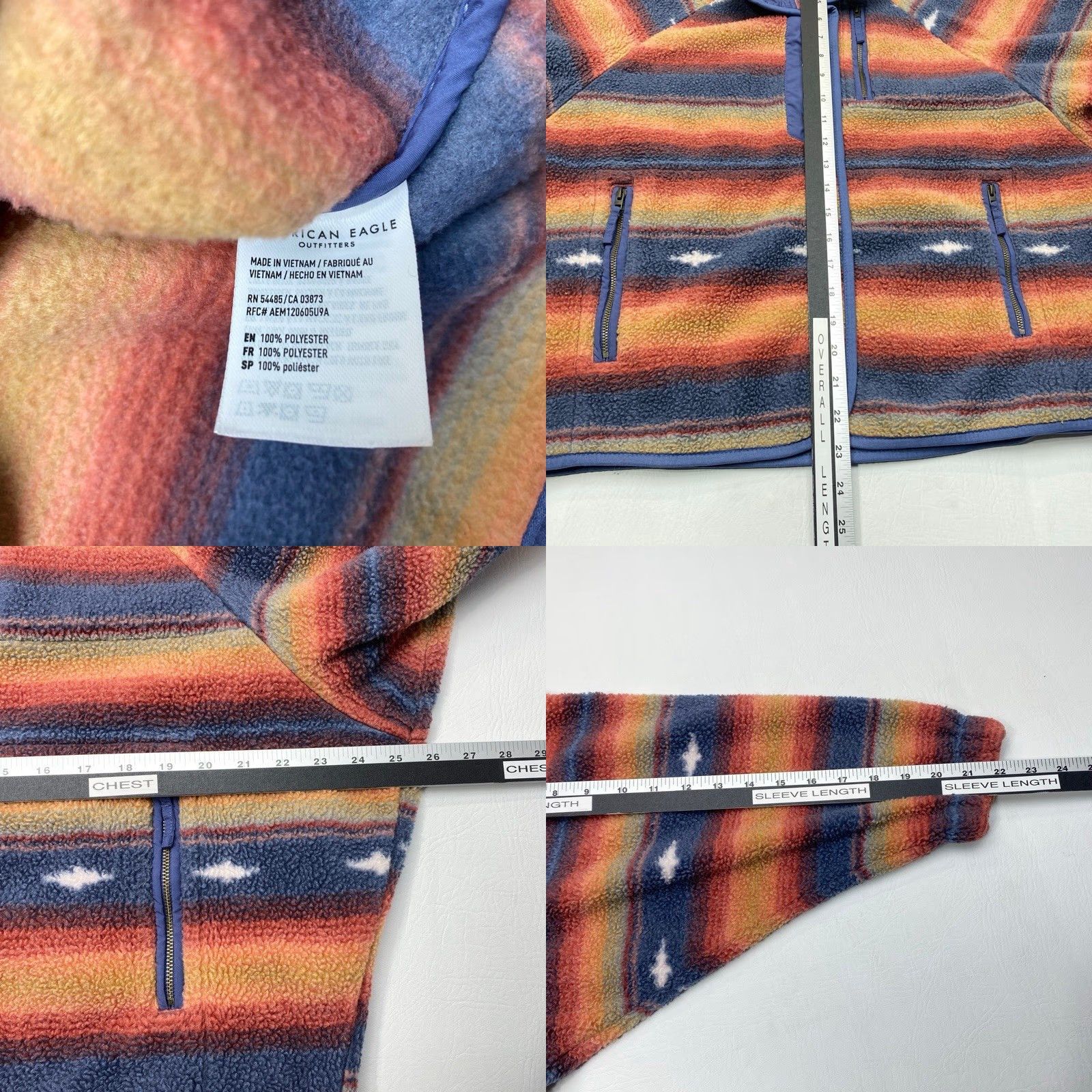American Eagle Outfitters VINTAGE American Eagle Southwestern Fleece Snap Front Jacket Womens Size S P 8561 Size S / US 4 / IT 40 - 8 Thumbnail