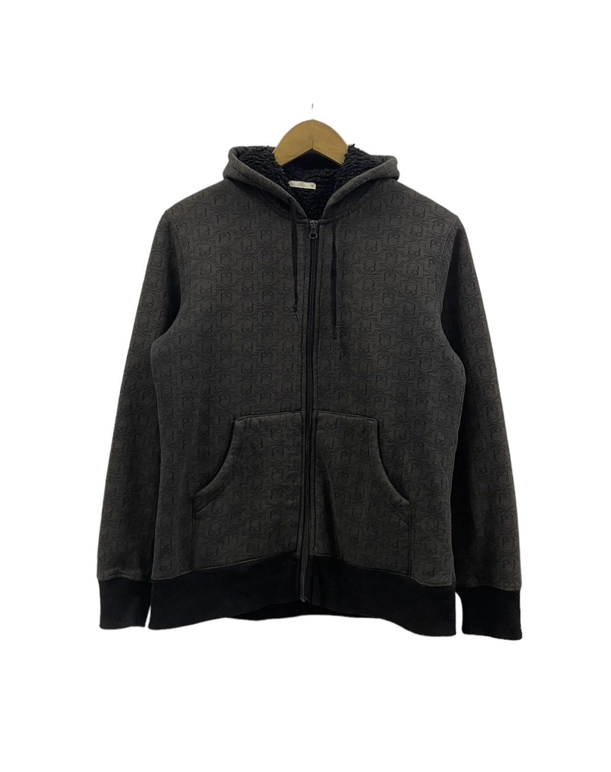 If Six Was Nine Vintage GU Japan Skull Hoodie Sherpa Lining Faded Black Size US S / EU 44-46 / 1 - 2 Thumbnail