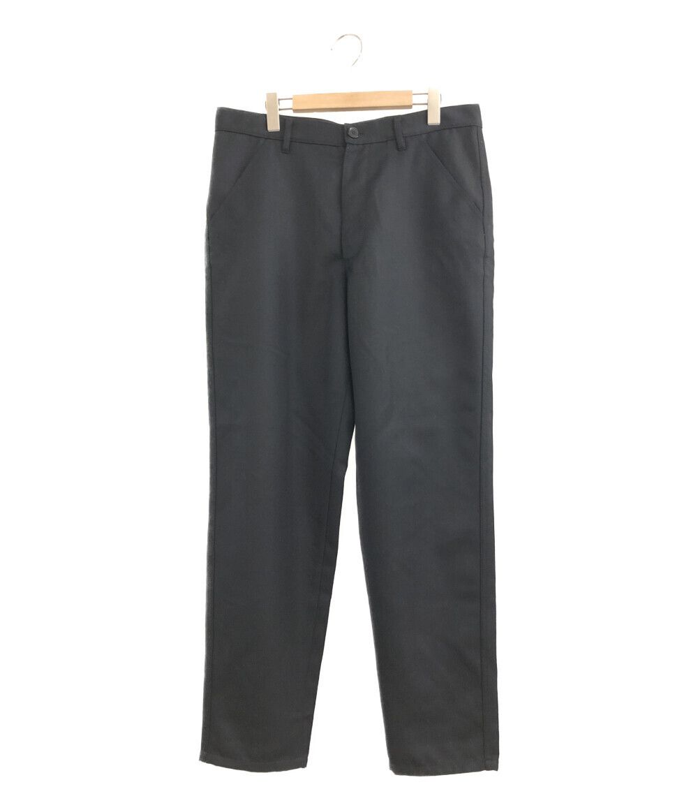 Casual Pants Wool Zip Ply Plain Wide Tapered Pants Black