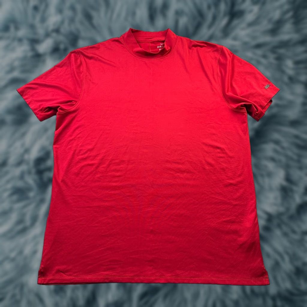Nike Tiger Woods Polo Shirt Mens Large Red Blade Collar