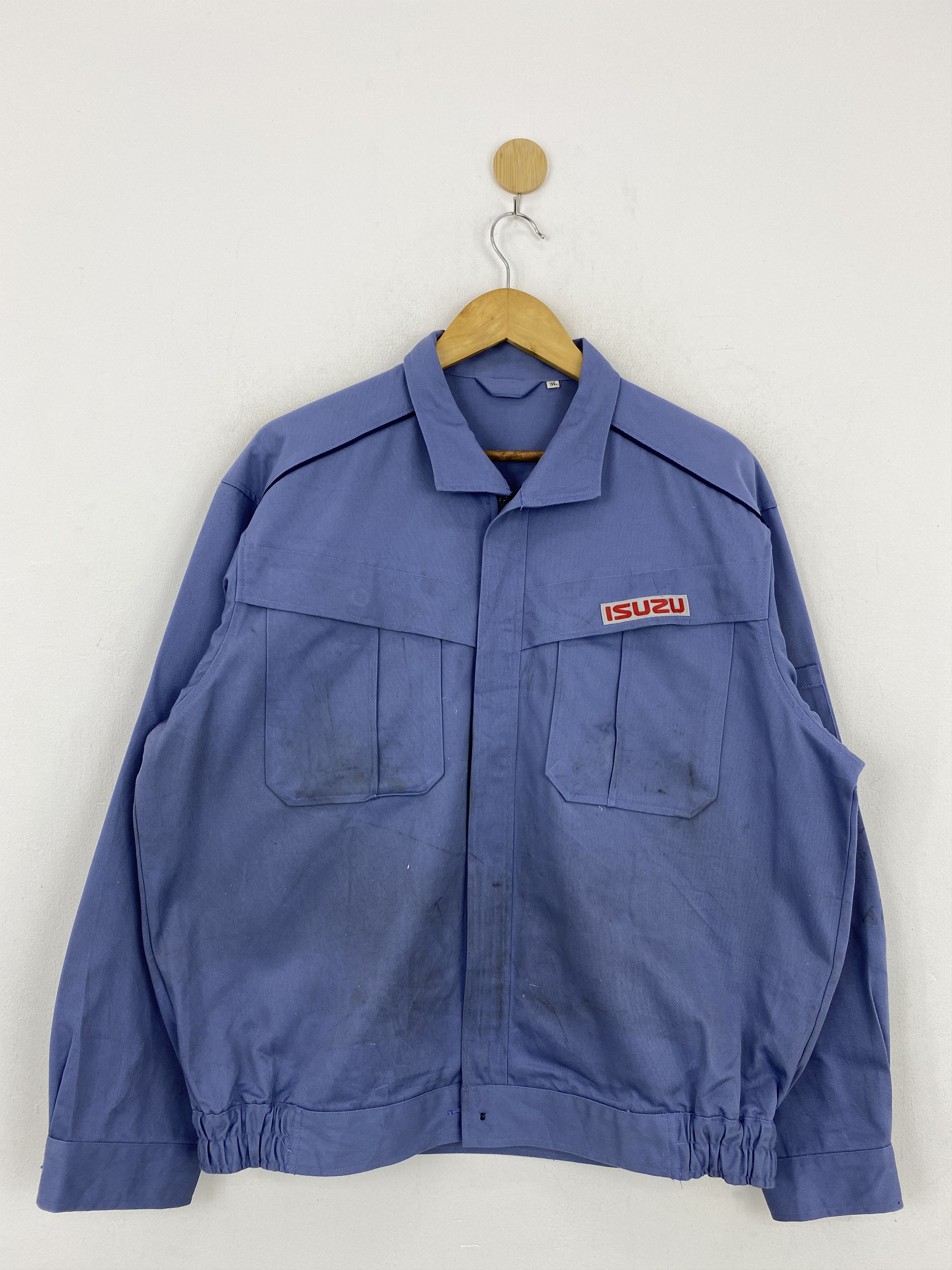 Japanese Brand Vintage Dirty Isuzu Zipper Up Worker Jacket JA0073 Size US XXL / EU 58 / 5 - 1 Thumbnail