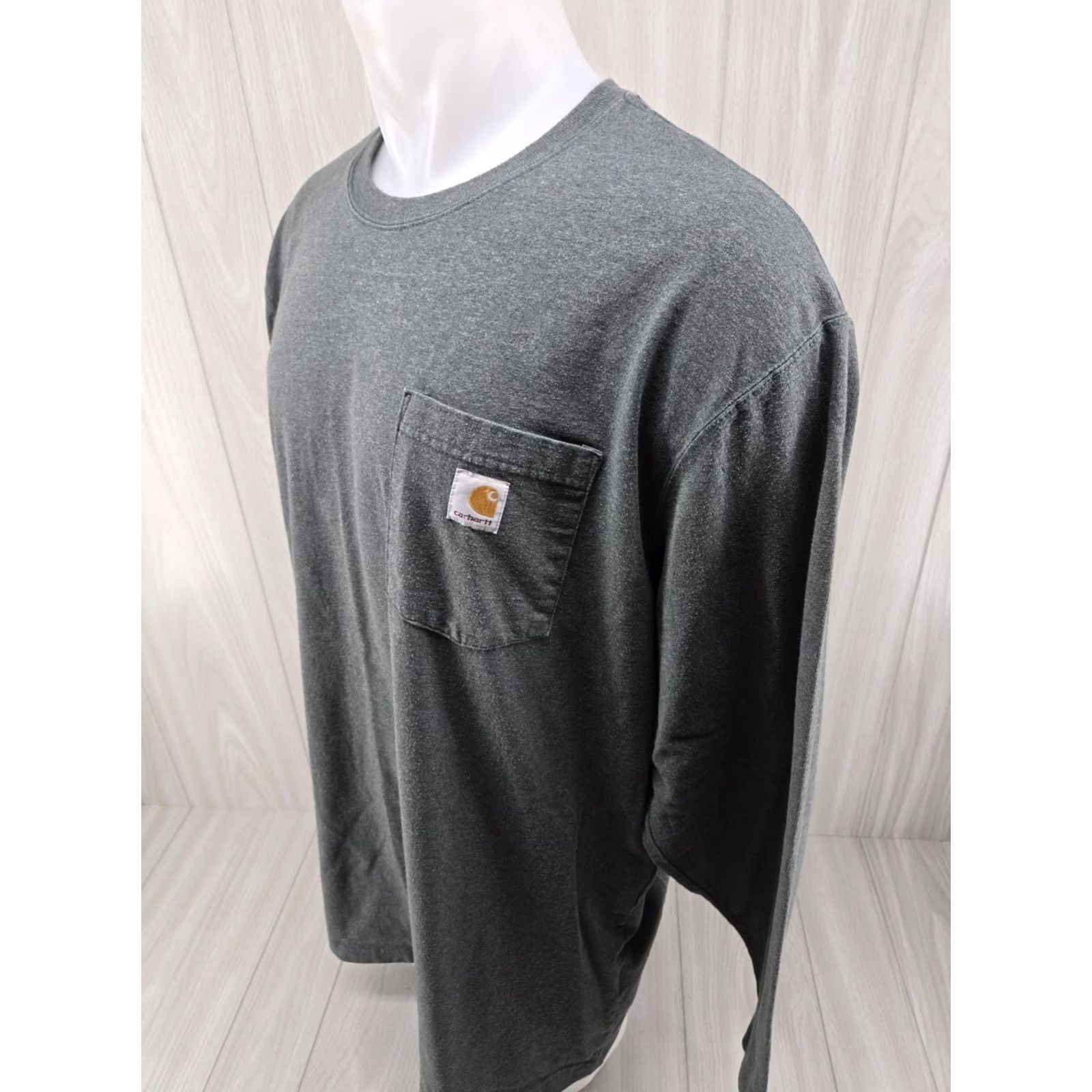 Carhartt VINTAGE Carhartt Shirt Mens XL Tall Green Loose Fit Long Sleeve Pocket K126-354 Size US XL / EU 56 / 4 - 3 Thumbnail