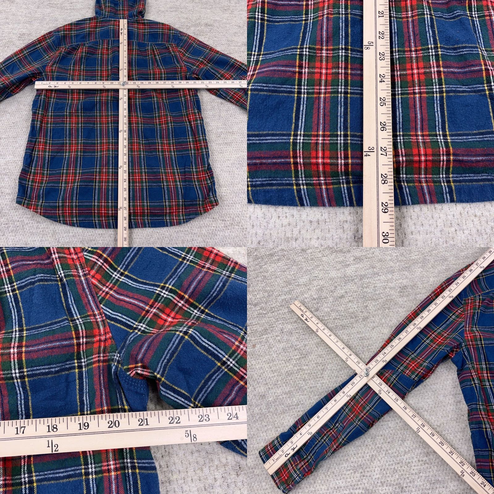 Vintage LL Bean Shacket Men M Blue Red Flannel Shirt Jacket Hooded Snap Unlined Casual Workwear Travel Plaid Jacket Mens Size US M / EU 48-50 / 2 - 8 Thumbnail